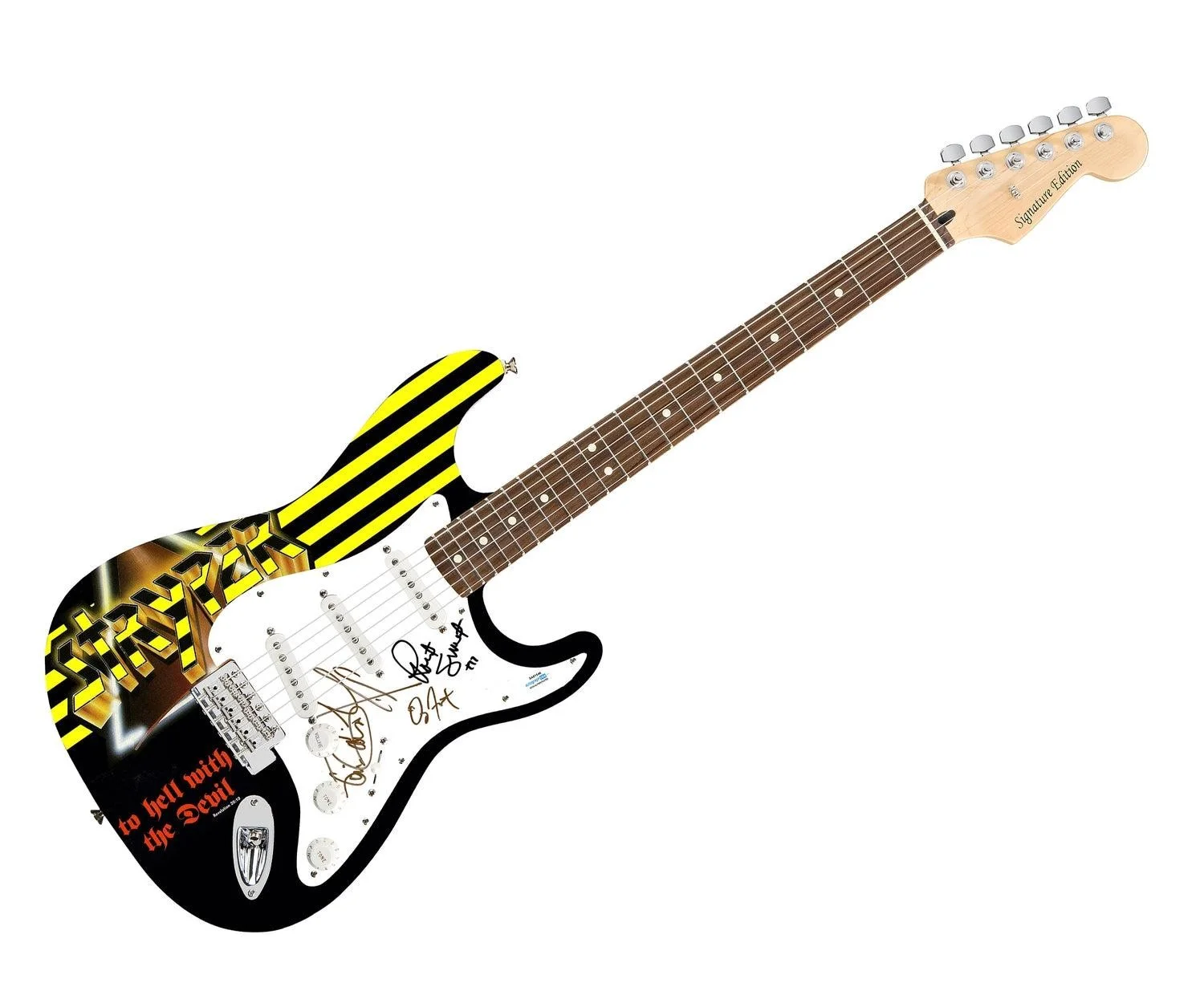 Stryper Signed Autographed Custom Photo Graphics Guitar ACOA ACOA, image 3