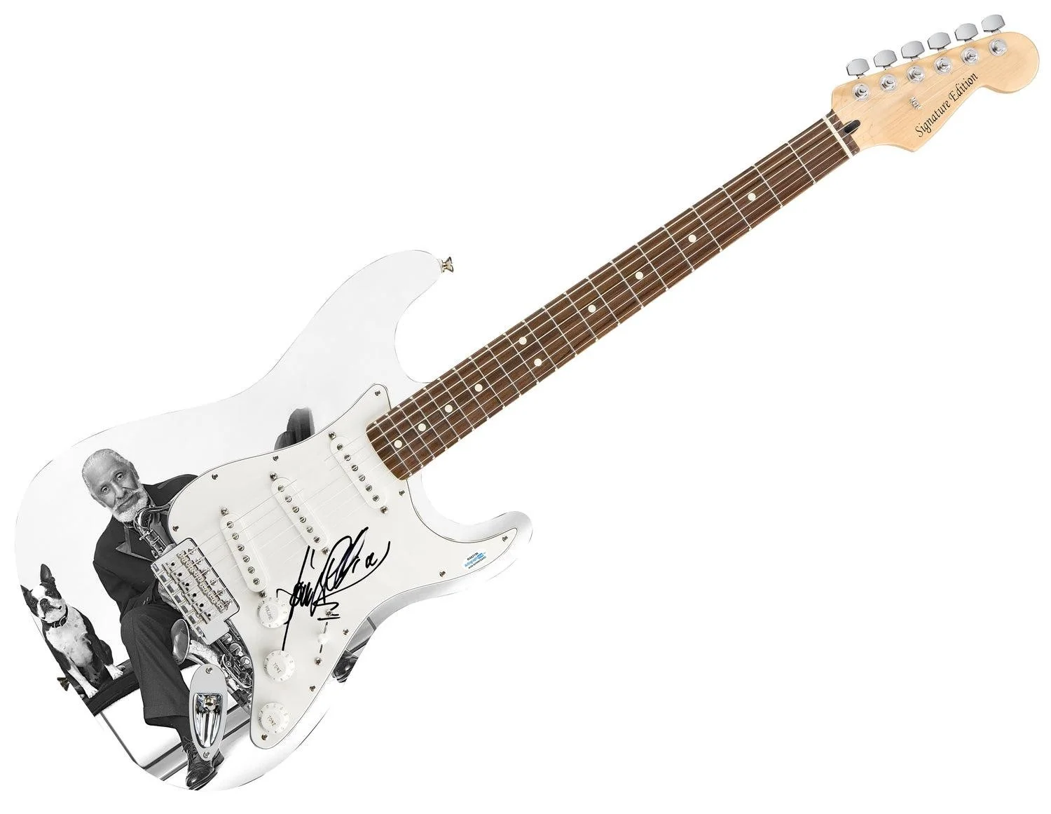 Sonny Rollins Signed Autographed Photo Graphics Guitar ACOA, image 3