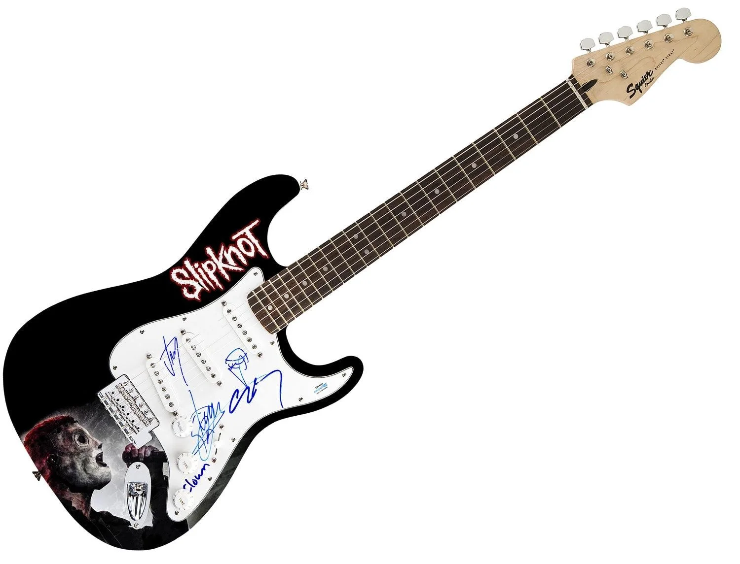 Slipknot Signed Autographed 1/1 Fender Graphics Guitar Exact Video Proof ACOA, изображение 3
