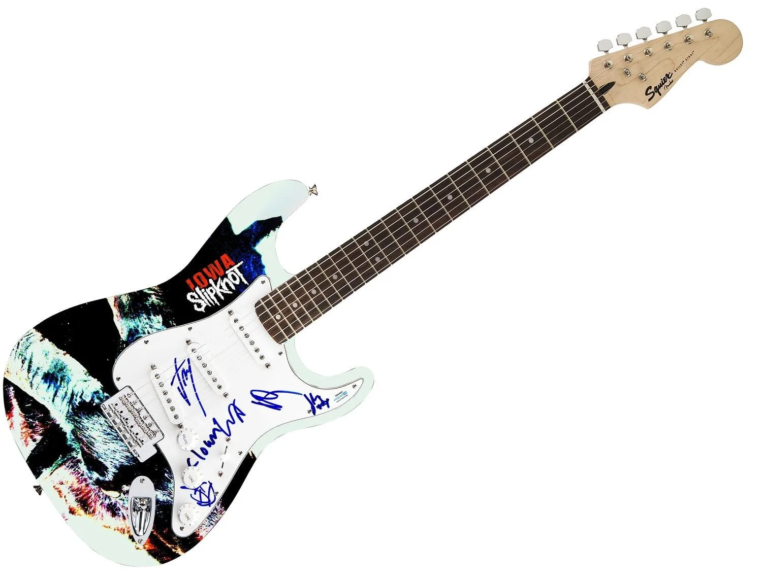 Slipknot Signed Autographed 1/1 Fender Graphics Guitar Exact Video Proof ACOA, изображение 3