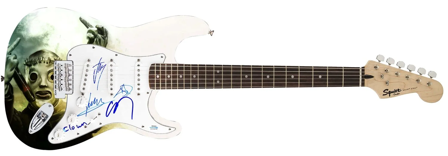 Slipknot Signed Autographed 1/1 Fender Graphics Guitar Exact Video Proof ACOA, изображение 2