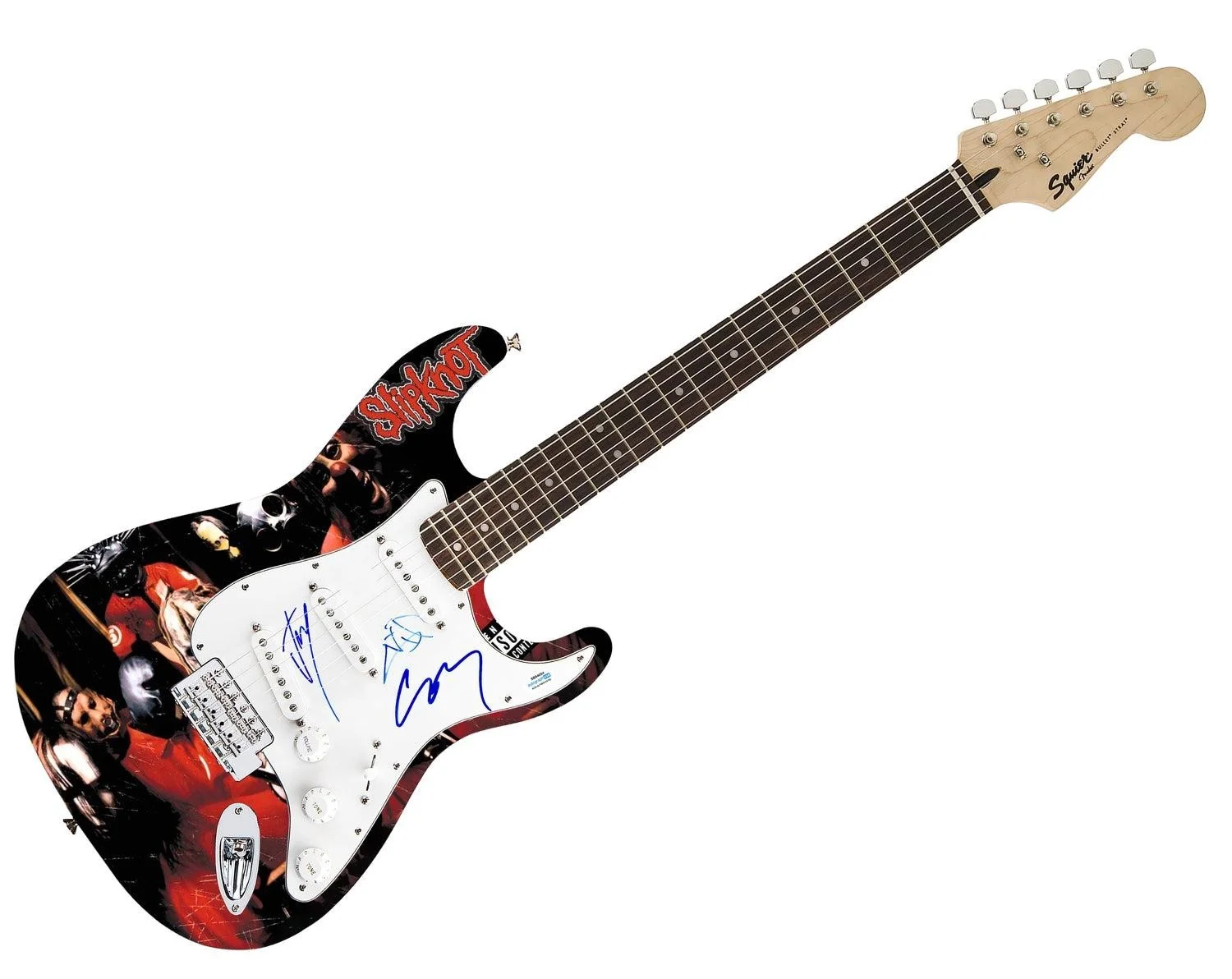 Slipknot Signed Autographed 1/1 Fender Graphics Guitar Exact Video Proof ACOA, изображение 3
