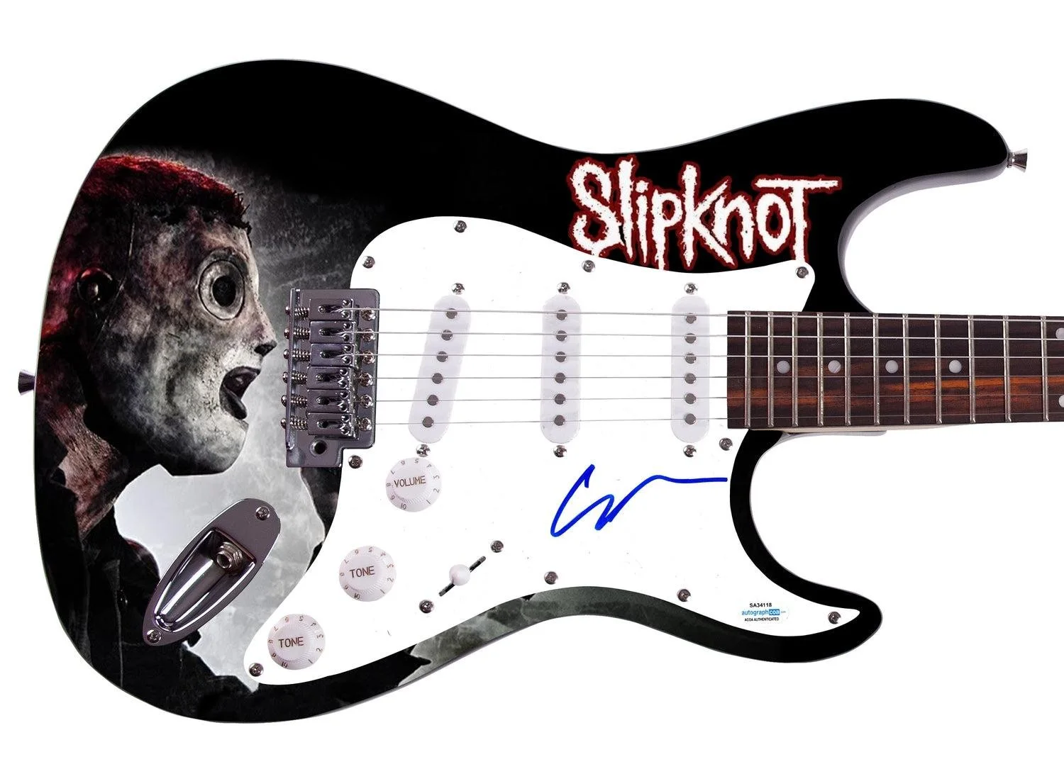 Slipknot Corey Taylor Signed Graphics Photo Guitar Exact Video Proof ACOA, изображение 3