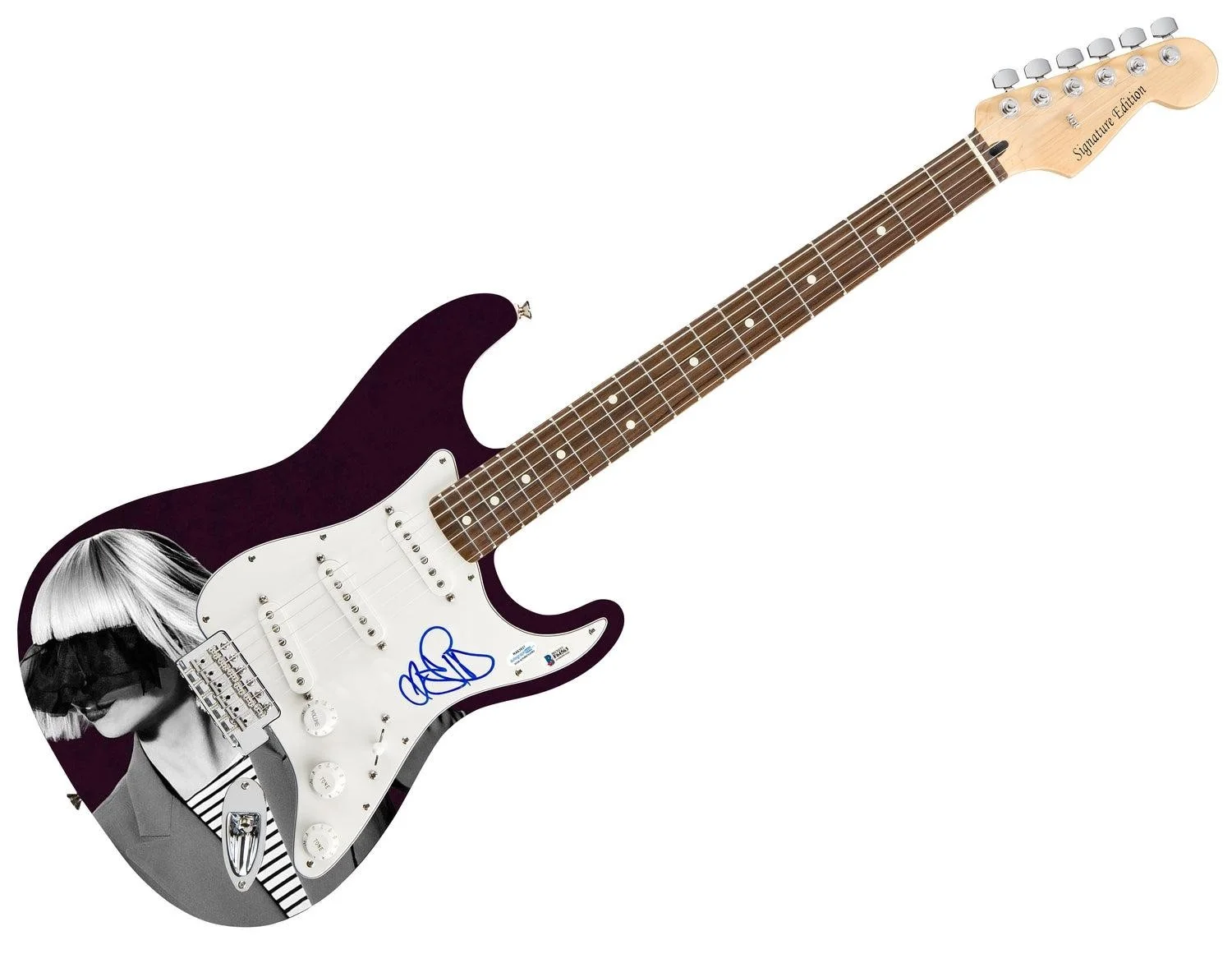 Sia Furler Signed Autographed Photo Graphics Guitar ACOA, изображение 3