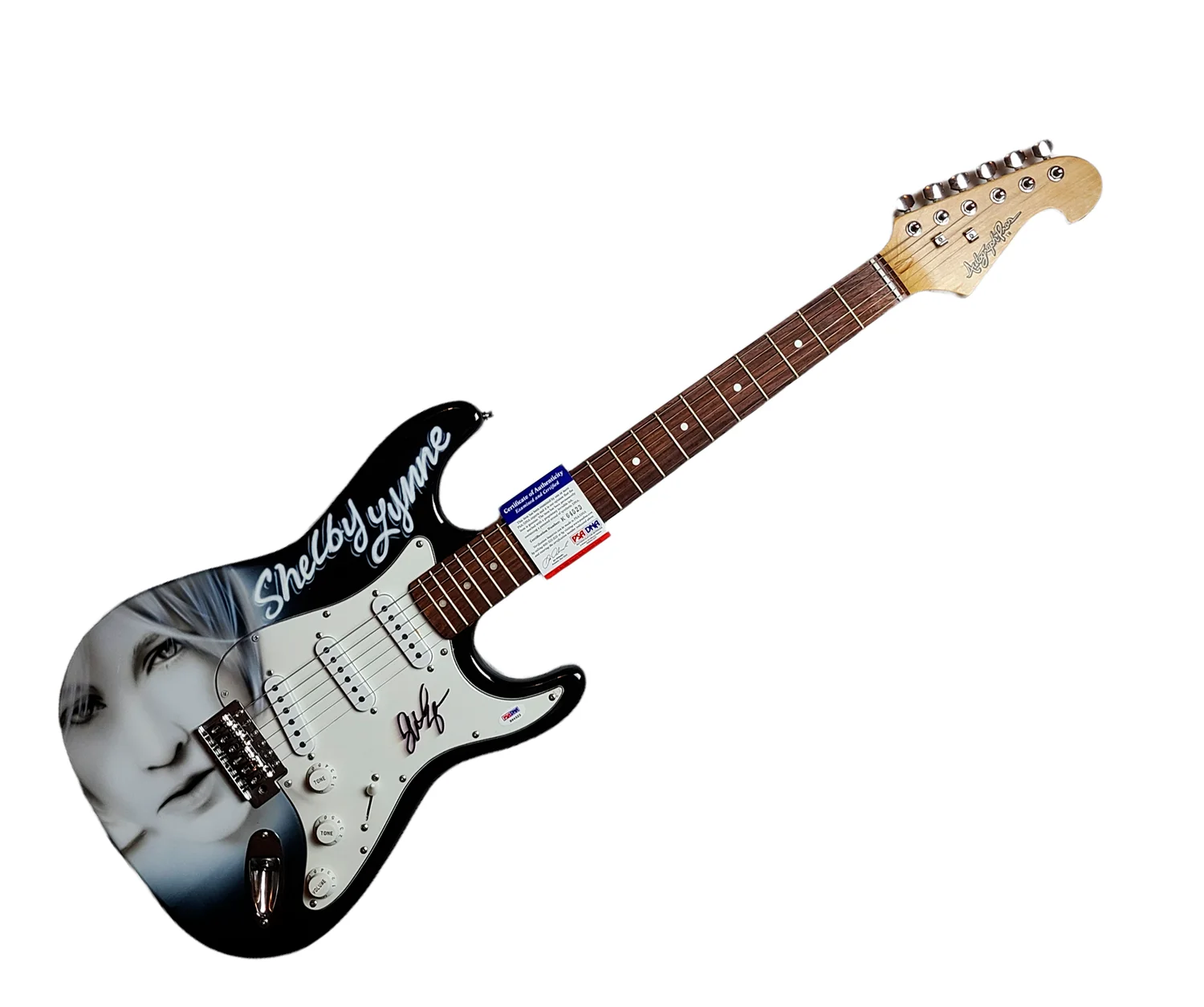 Shelby Lynne Signed Airbrushed Painting Guitar UACC AFTAL RACC TS PSA, изображение 3