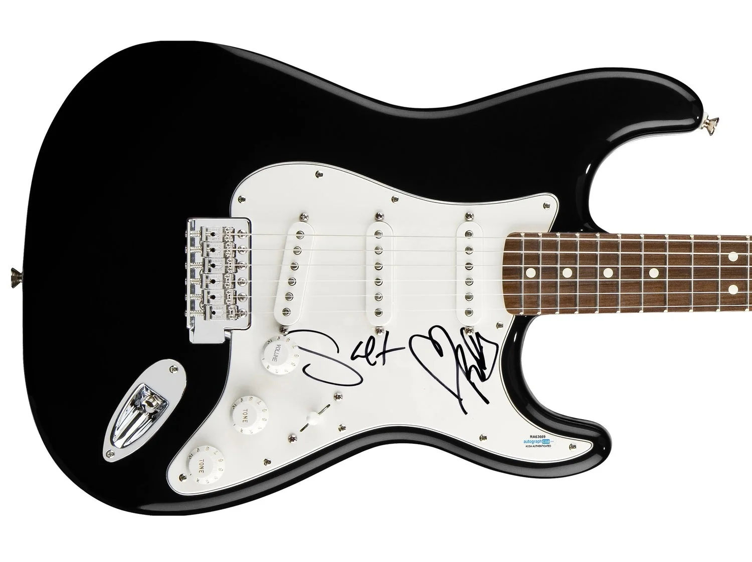 Salt-N-Pepa Signed Autographed Guitar ACOA, image 2