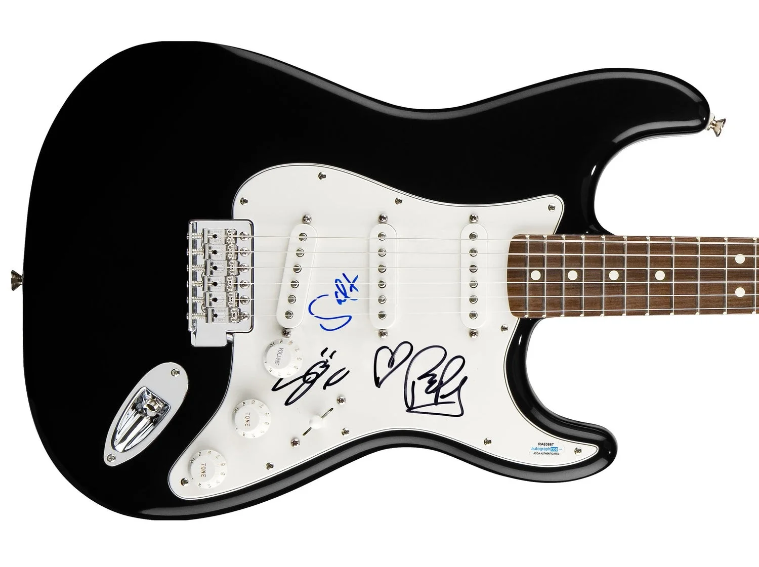 Salt-N-Pepa Signed Autographed Guitar ACOA, image 2