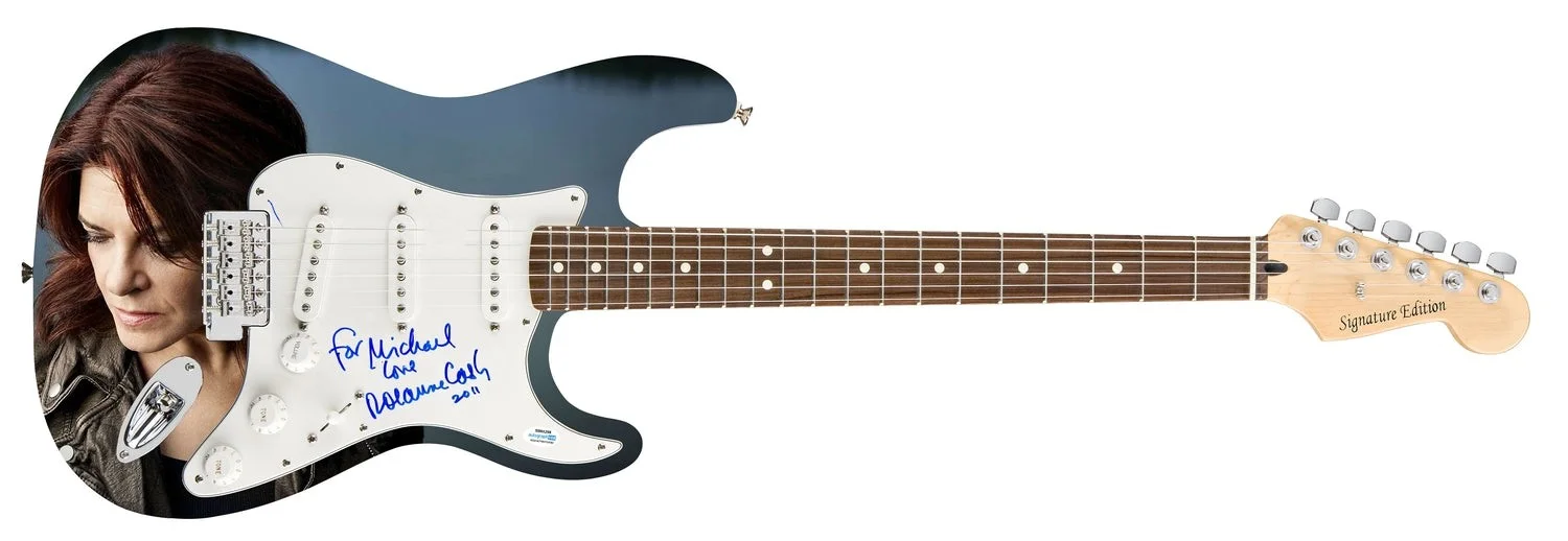 Rosanne Cash To Michael Signed Autographed 1/1 Custom Graphics Photo Guitar ACOA, изображение 2
