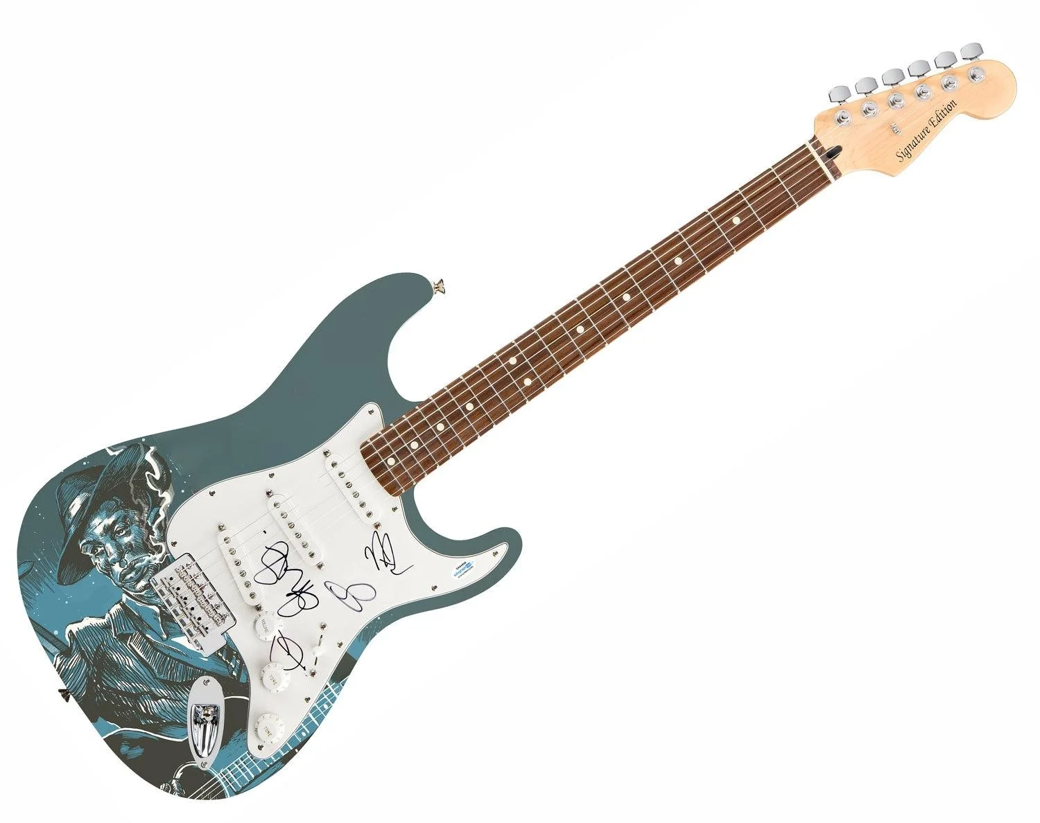 Robert Johnson Tribute Concert Living Colour + Signed Graphics Guitar ACOA, image 3