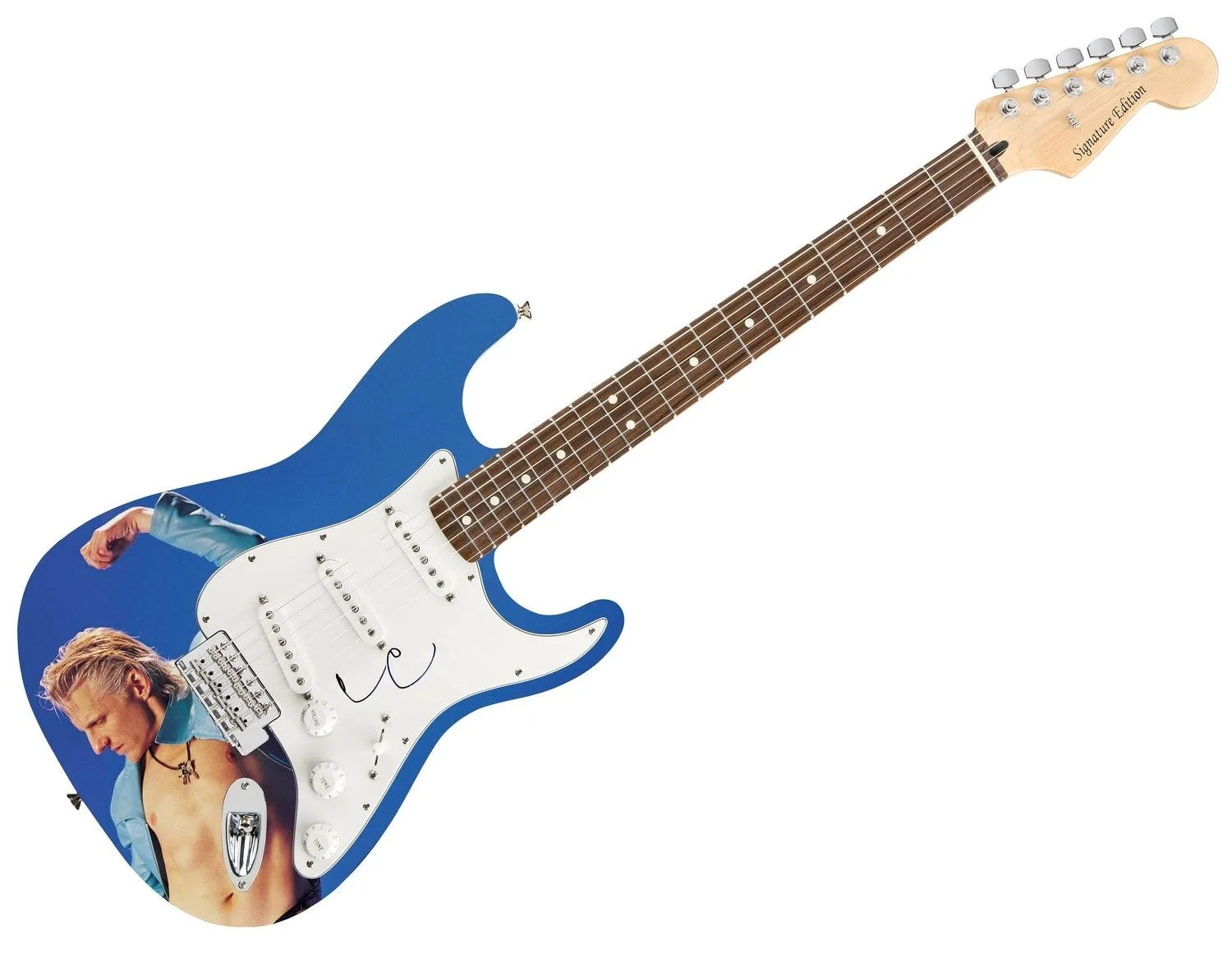 Poison CC Deville Signed Autographed Photo Graphics Guitar, image 3