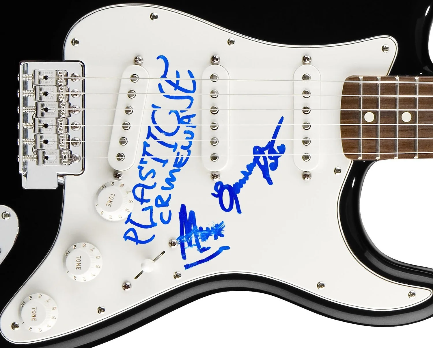 Plastic Crimewave Signed Autographed Guitar, image 2