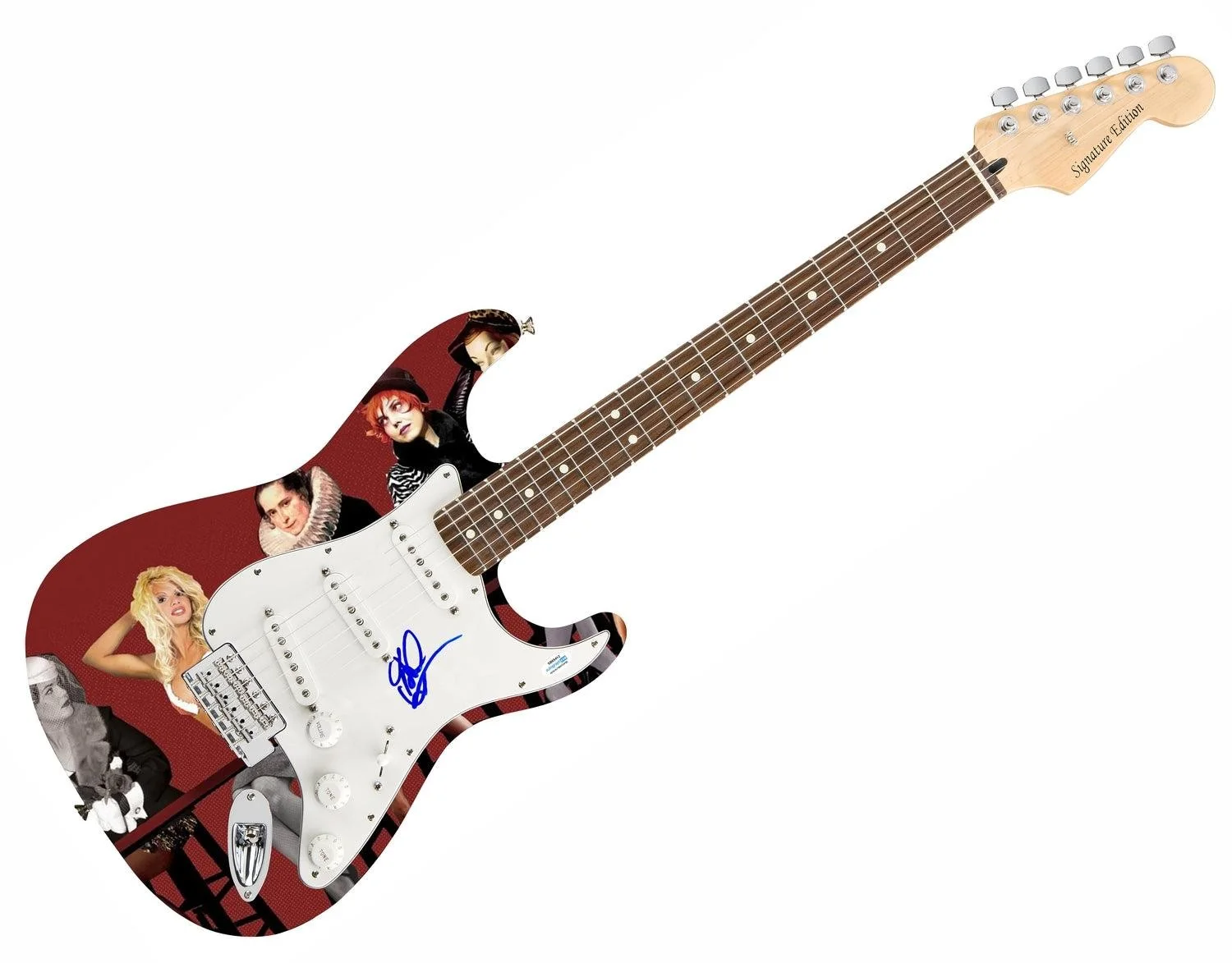 Panic! At The Disco Brendon Urie Autographed 1/1 Custom Graphics Photo Guitar AC, изображение 3