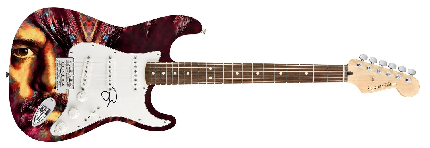 Nirvana Foo Fighters Dave Grohl Autographed Photo Graphics Guitar, image 2