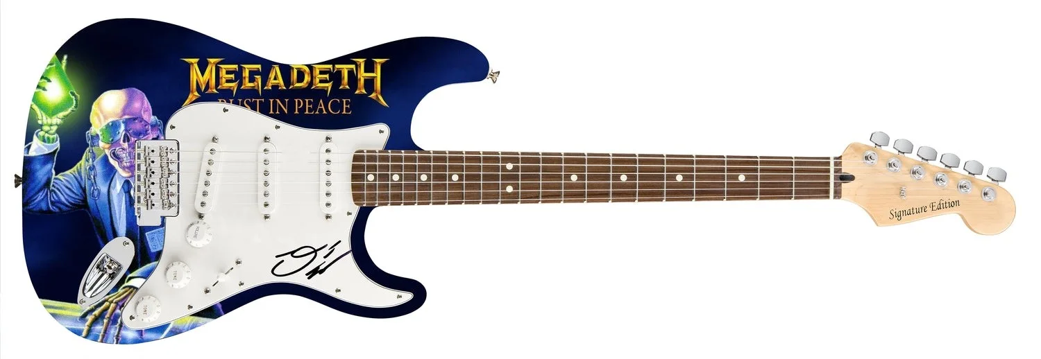 Megadeth Dave Ellefson Signed Rust In Piece 1/1 Album Graphics Guitar, image 2