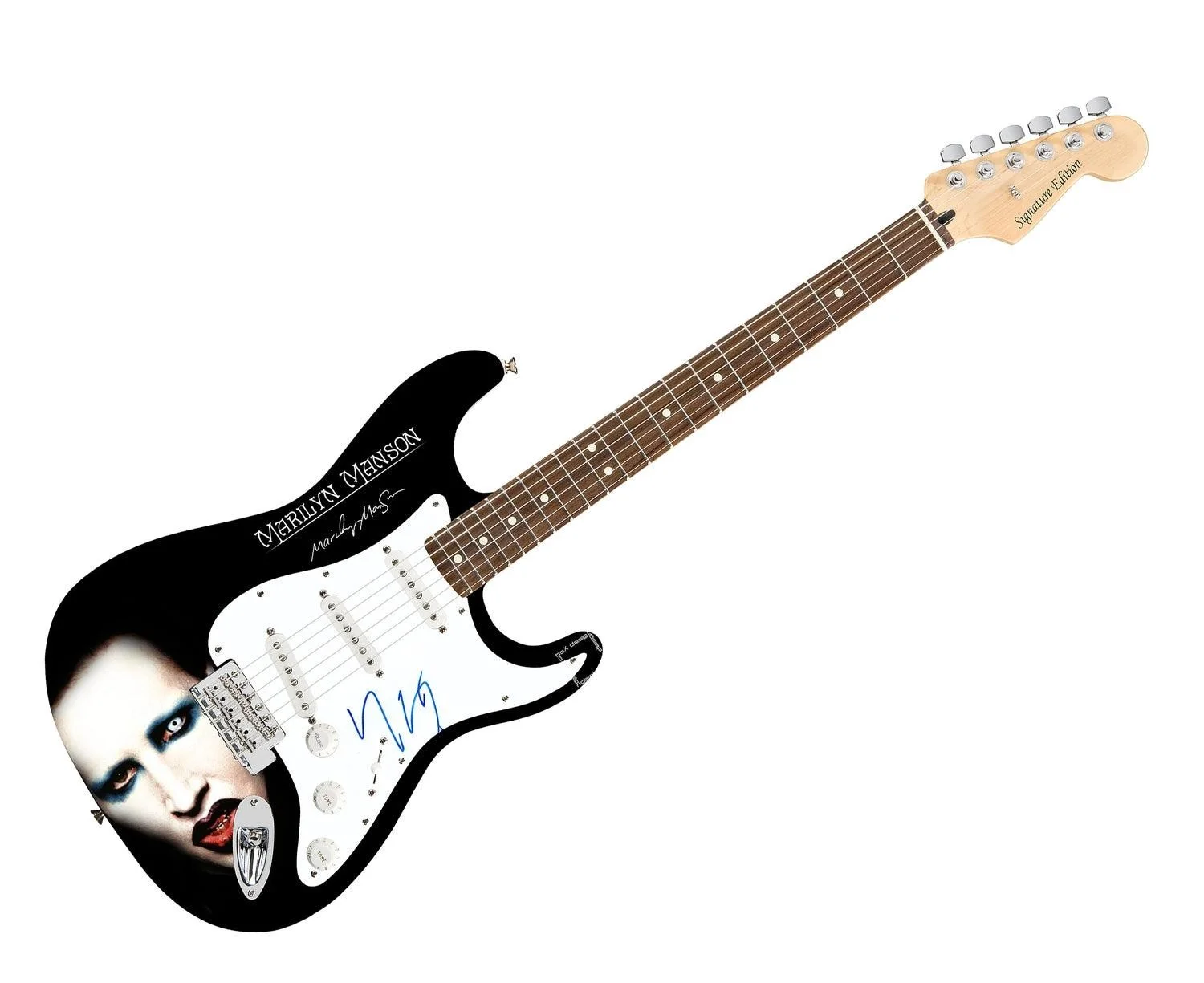 Marilyn Manson Signed Autographed Custom Photo Graphics Guitar, image 3