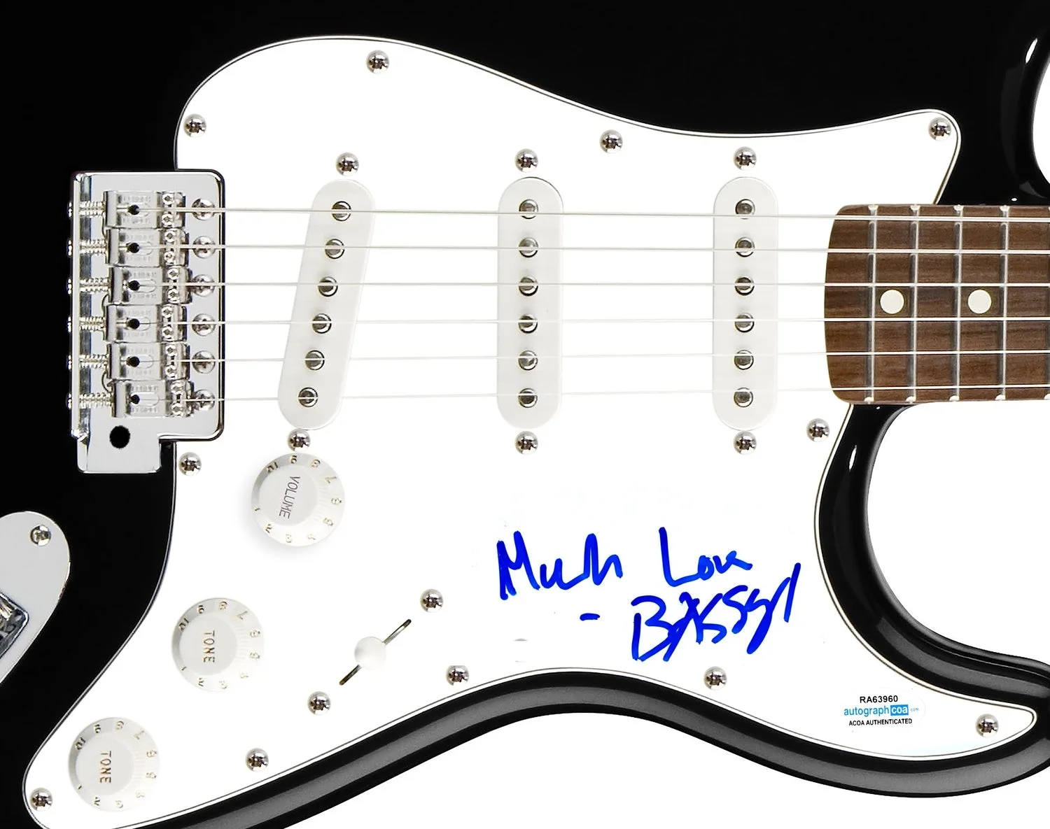 Marc E. Bassy Signed Autographed Guitar ACOA, image 2