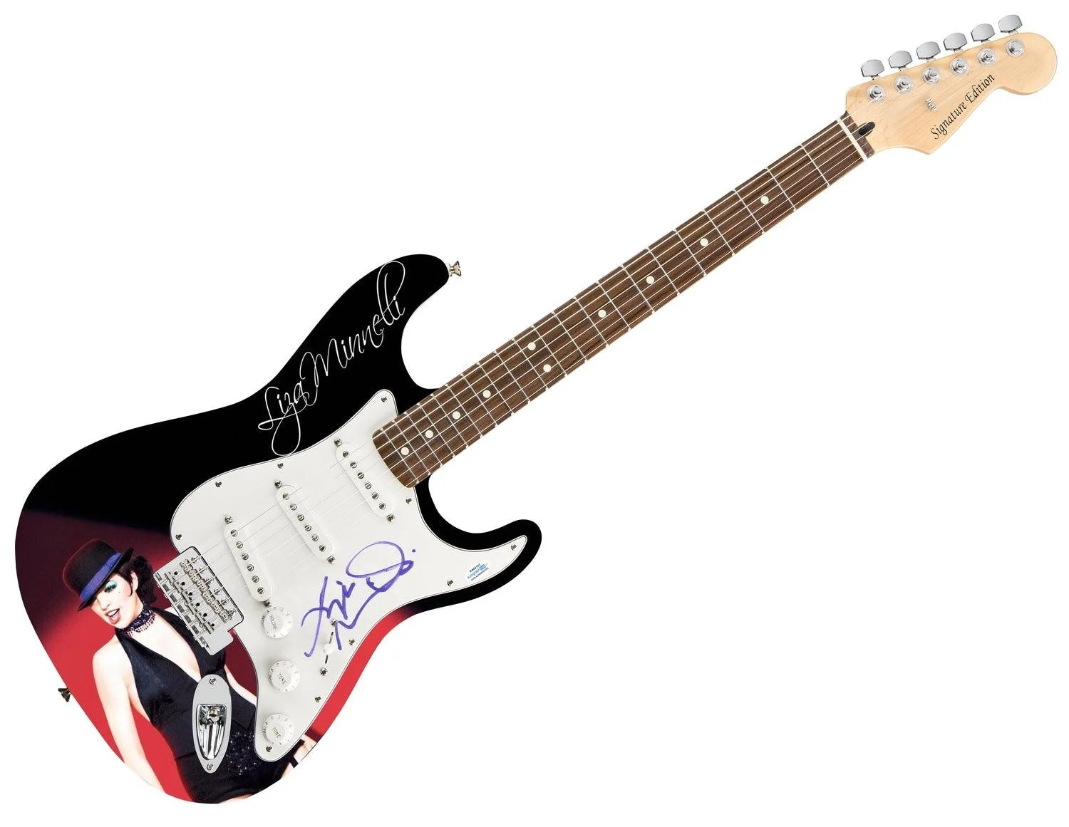 Liza Minelli Signed Autographed Photo Graphics Guitar ACOA, image 3