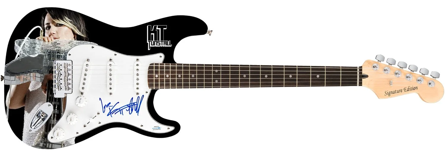 KT Tunstall Signed Autographed 1/1 Custom Graphics Photo Guitar ACOA, изображение 2