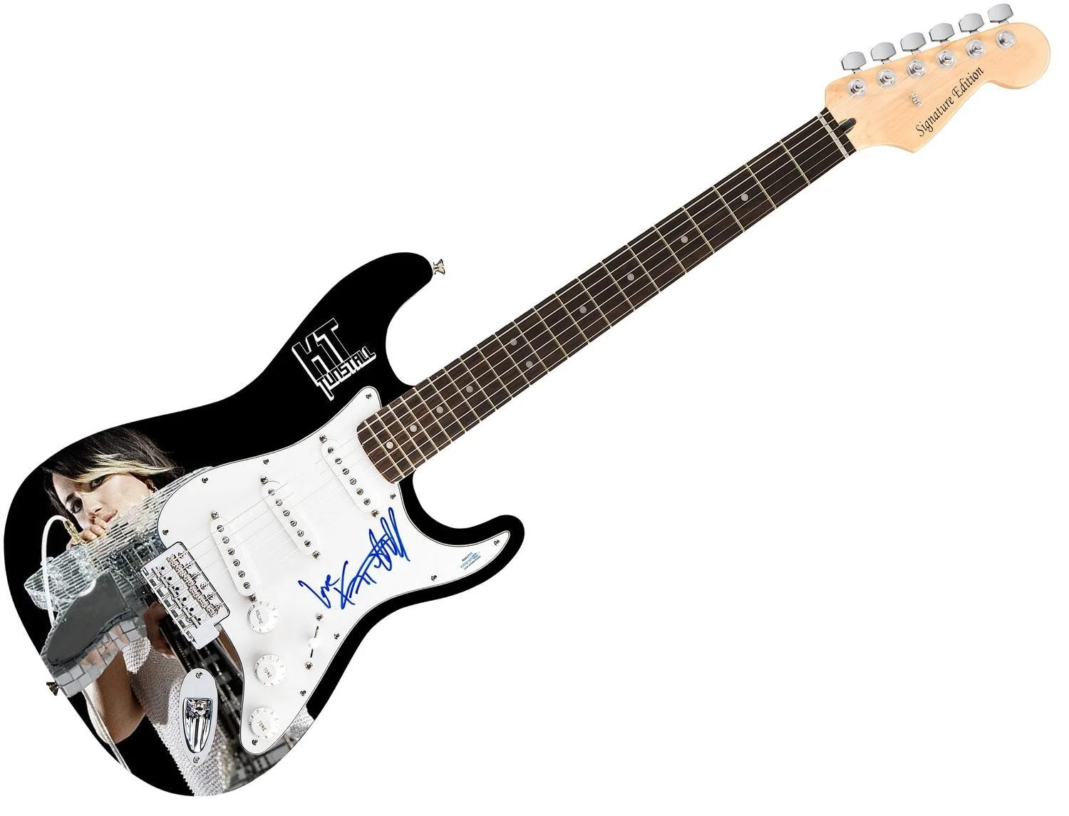 KT Tunstall Signed Autographed 1/1 Custom Graphics Photo Guitar ACOA, изображение 3