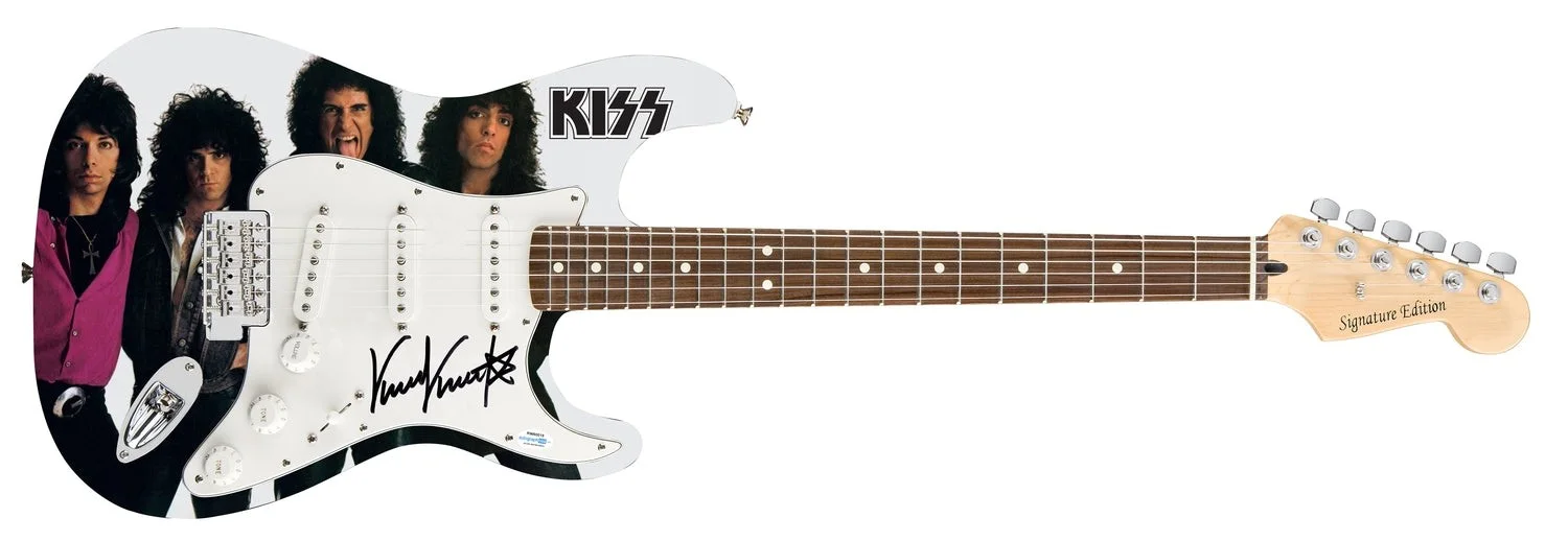 KISS Vinnie Vincent Signed Autographed Photo Graphics Guitar ACOA Witness ITP, image 2