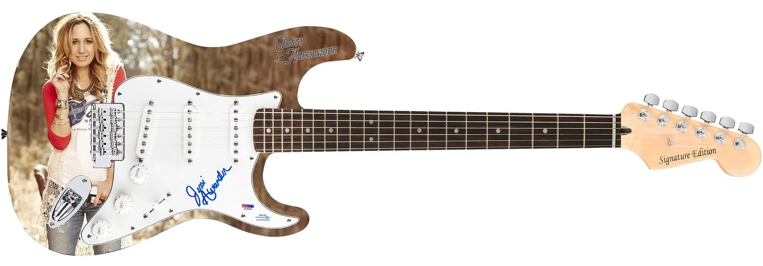 Jessi Alexander Signed Autographed 1/1 Custom Graphics Guitar PSA, image 2