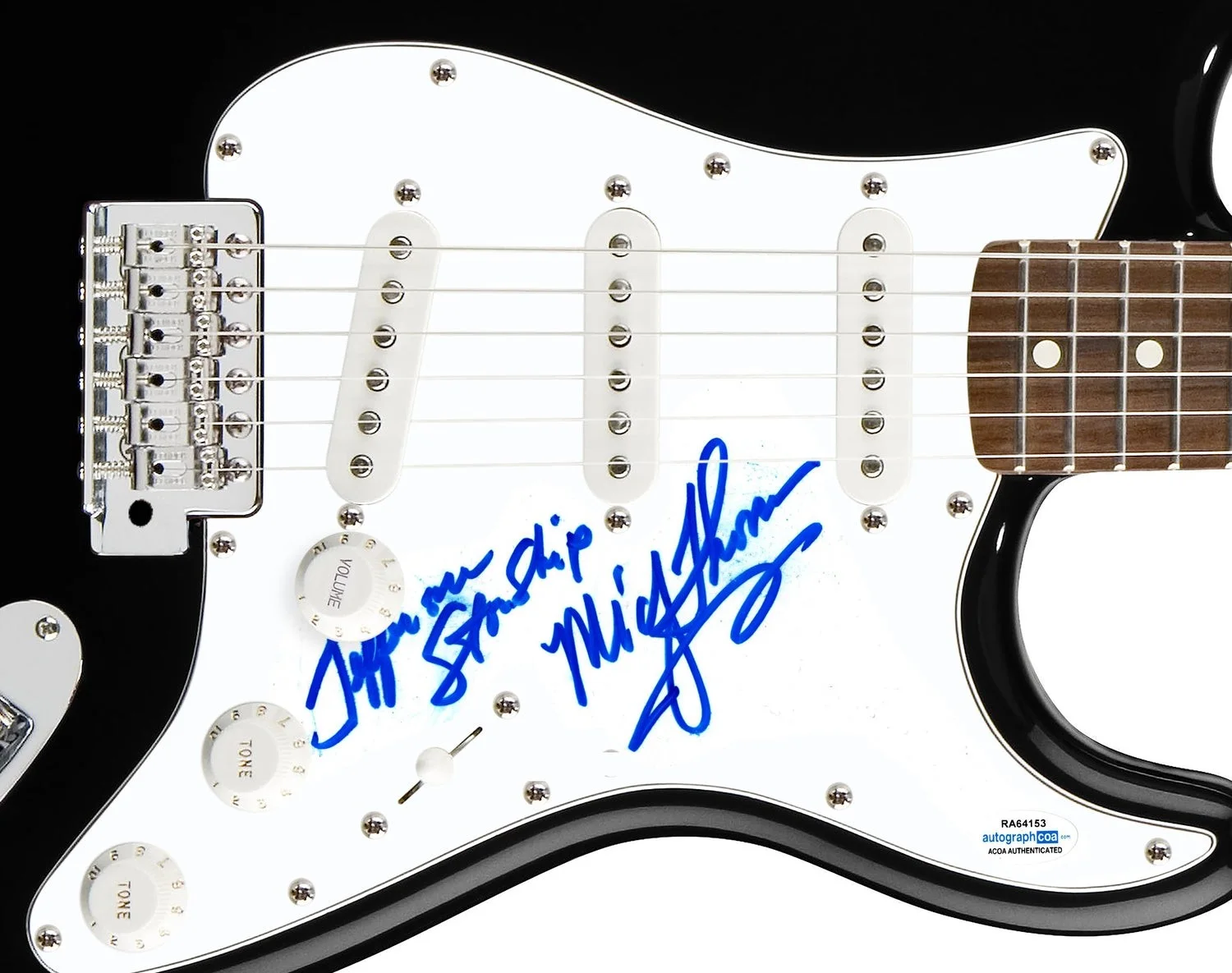 Jefferson Starship Mickey Thomas Signed Autographed Guitar ACOA, image 2