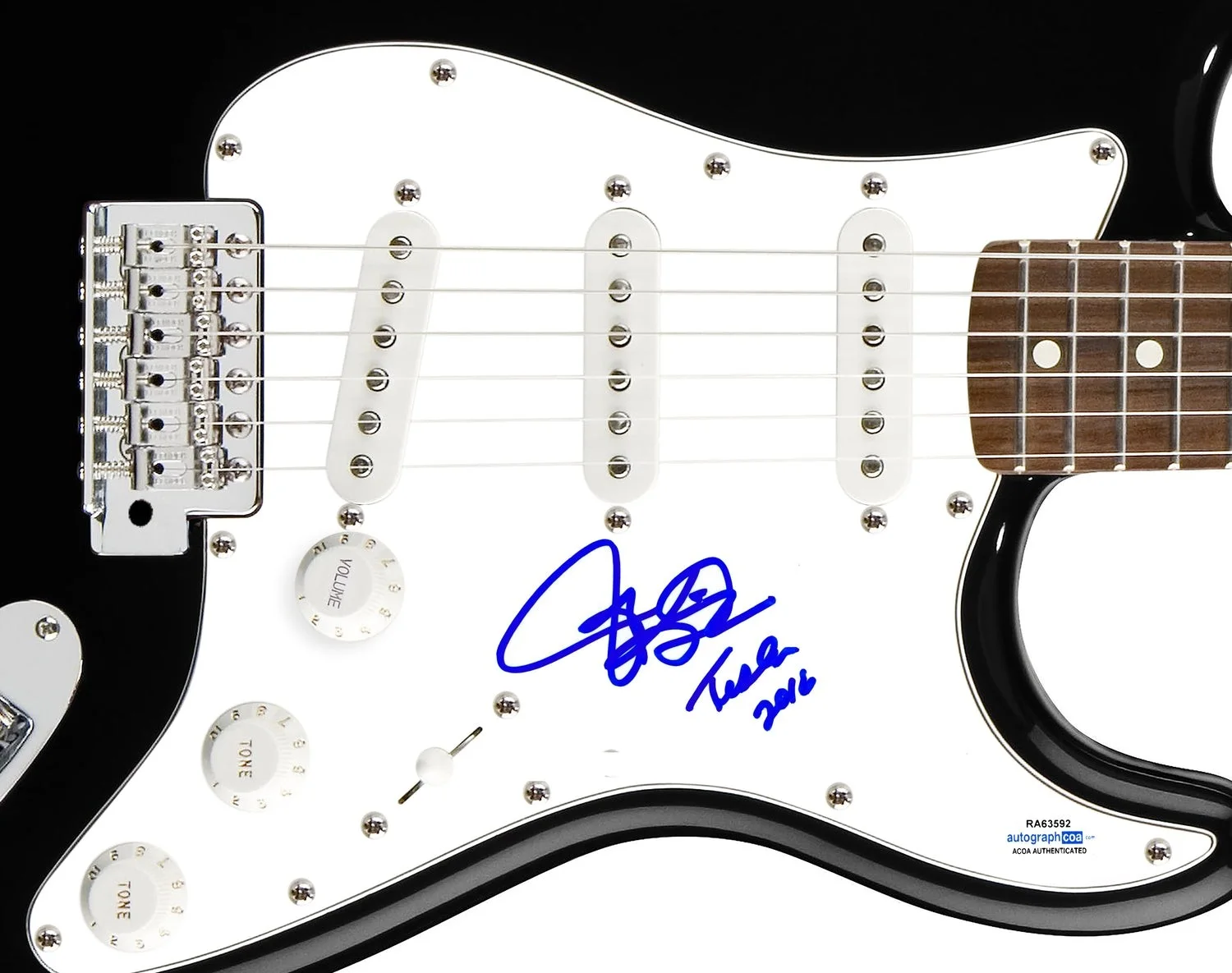 Jeff Keith Signed Autographed Guitar ACOA, image 2
