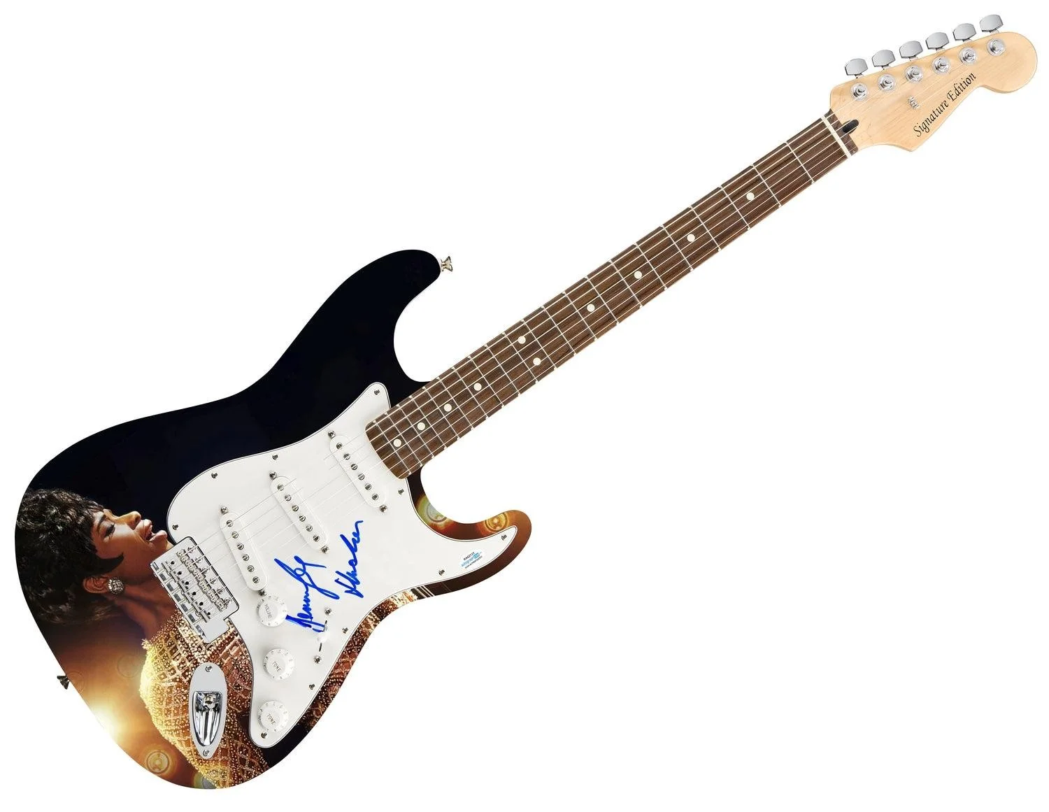 Jennifer Hudson Signed Autographed Photo Graphics Guitar ACOA, image 3
