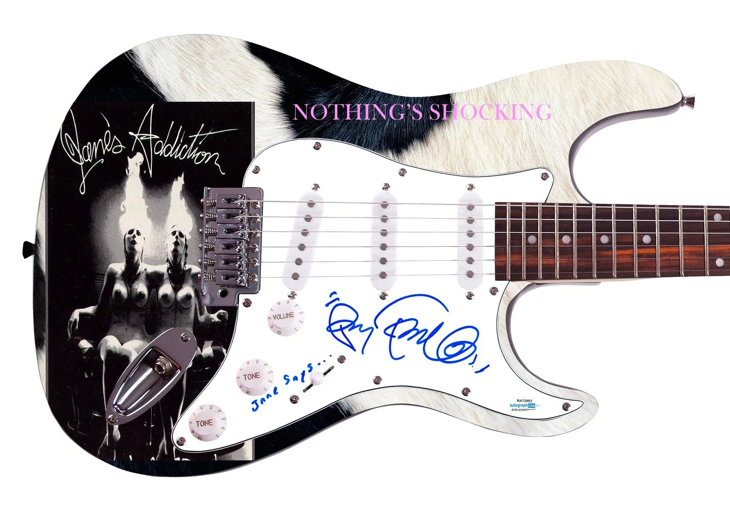 Jane's Addiction Perry Farrell Signed Autographed Graphics Photo Guitar ACOA, изображение 2