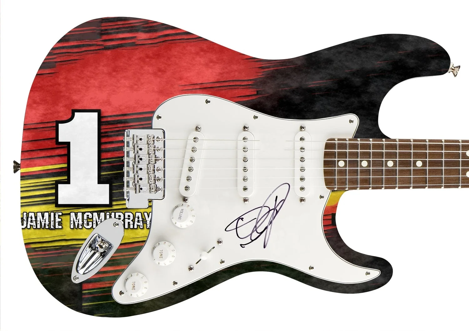 Jamie McMurray Signed Autographed Custom Nascar Graphics 1/1 Guitar, image 2