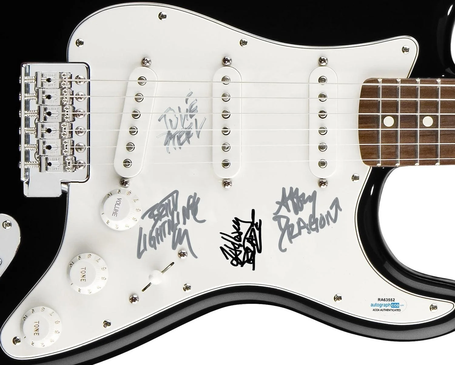 Jaded Signed Autographed Guitar ACOA, image 3