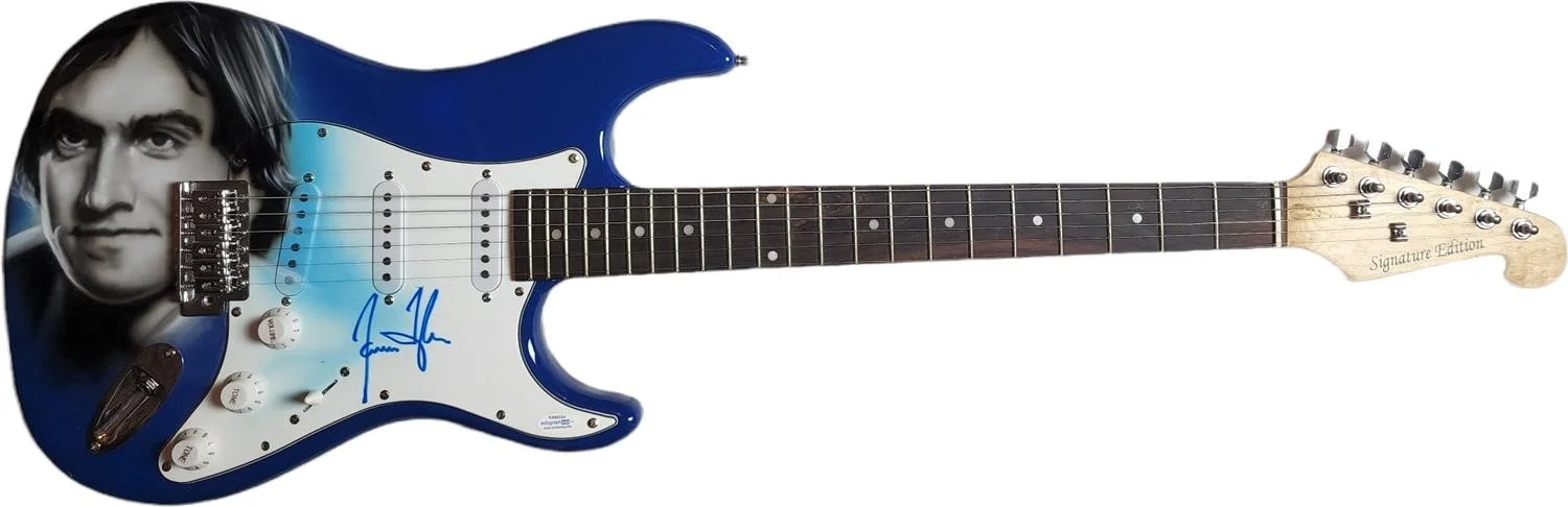 James Taylor Signed Autographed Hand Airbrushed Painting Guitar UACC AFTAL ACOA, изображение 2