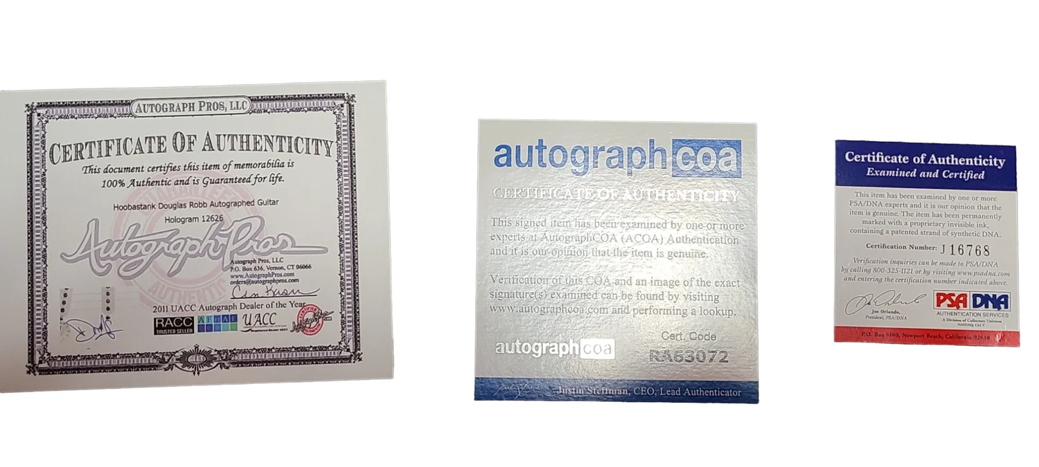 Hoobastank Douglas Robb Signed Autographed Guitar ACOA PSA, image 3