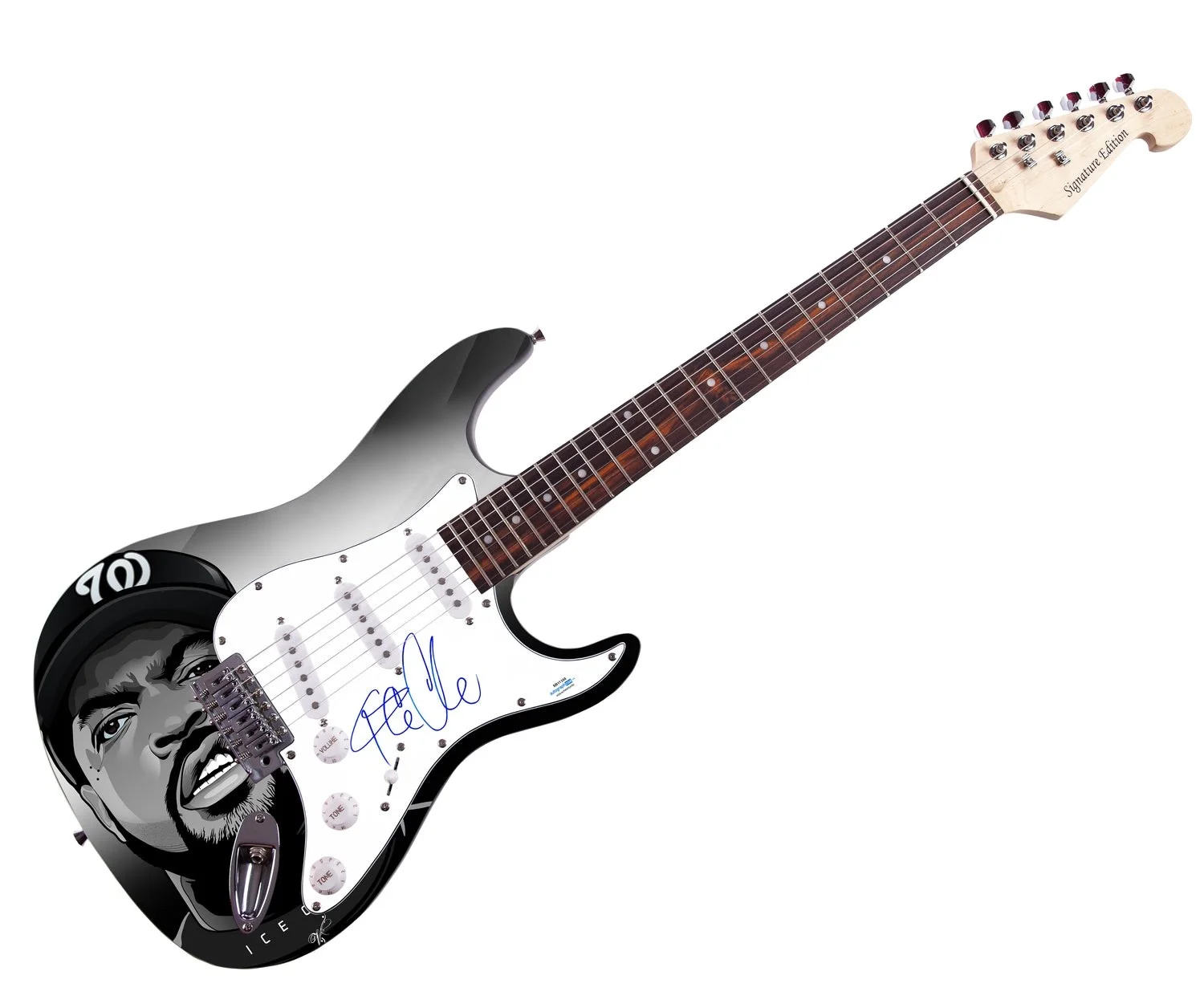 Ice Cube Signed Autographed Custom Graphics Guitar NWA ACOA, image 2