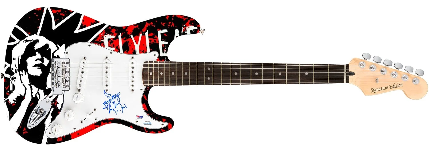 Flyleaf Lacey Sturm Signed Autographed 1/1 Custom Graphics Photo Guitar PSA, image 2