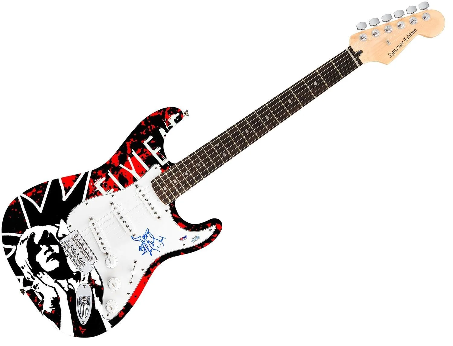 Flyleaf Lacey Sturm Signed Autographed 1/1 Custom Graphics Photo Guitar PSA, image 3