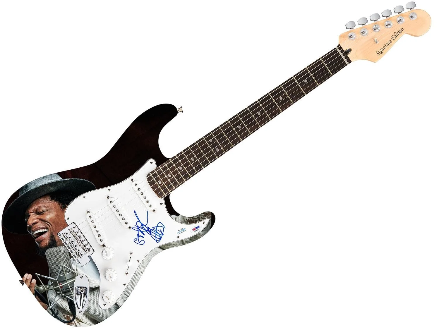 DL Hughley Signed Autographed 1/1 Custom Graphics Photo Guitar ACOA, image 3