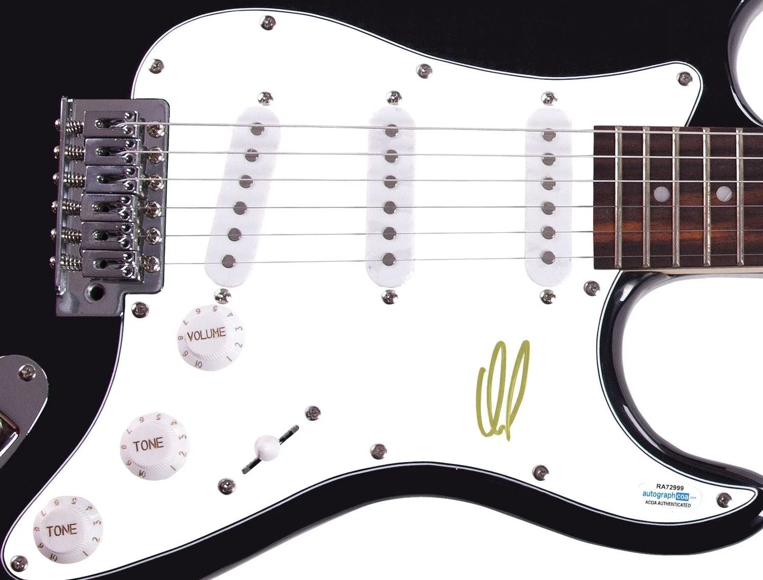 David Draiman Signed Autographed Guitar ACOA, image 3