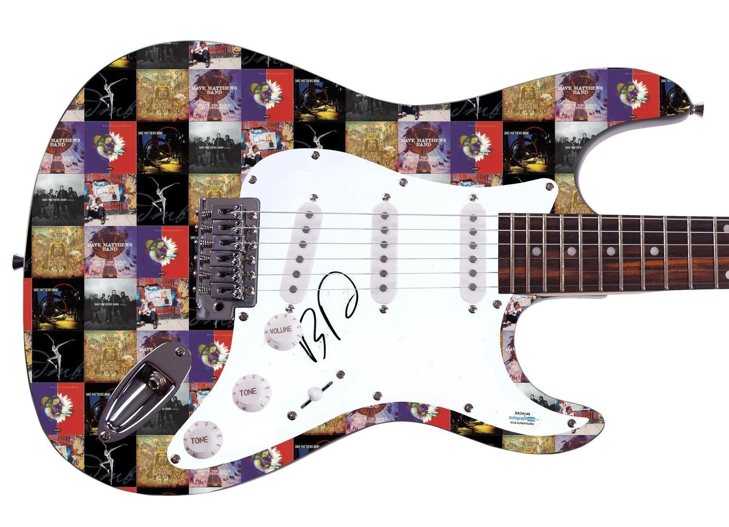 Dave Matthews Band Boyd Tinsley Signed Graphics Photo Guitar ACOA, изображение 3