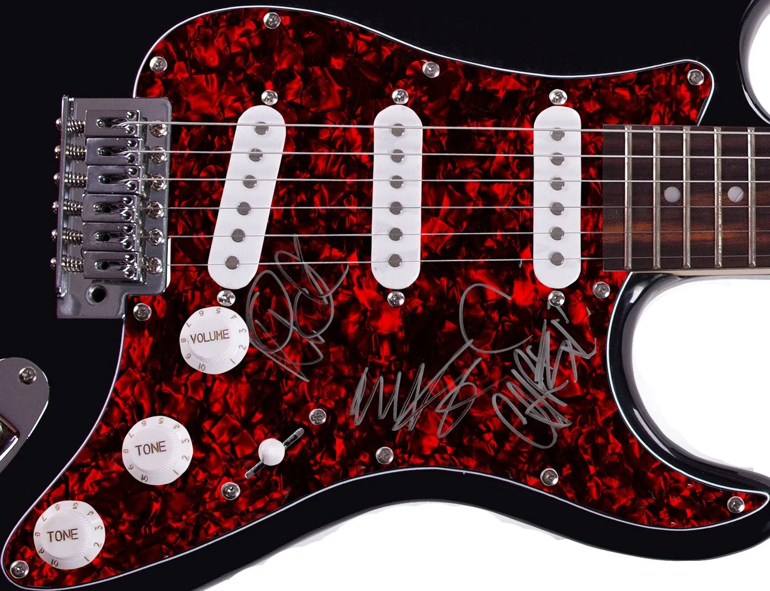 Coldplay Signed Autographed Pearl Guard Guitar, image 2