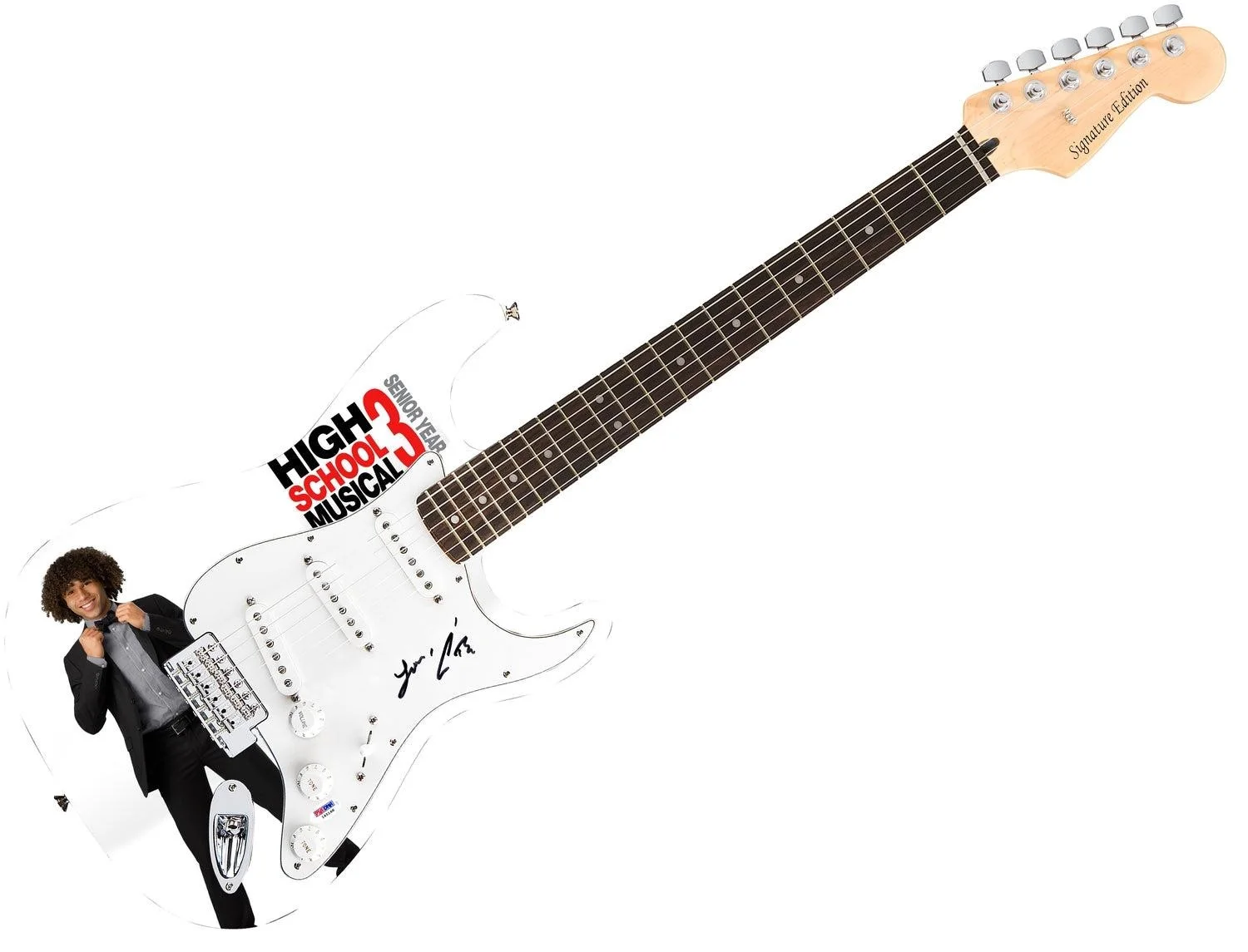 Corbin Blue High School Musical Autographed 1/1 Custom Graphics Photo Guitar PSA, изображение 3