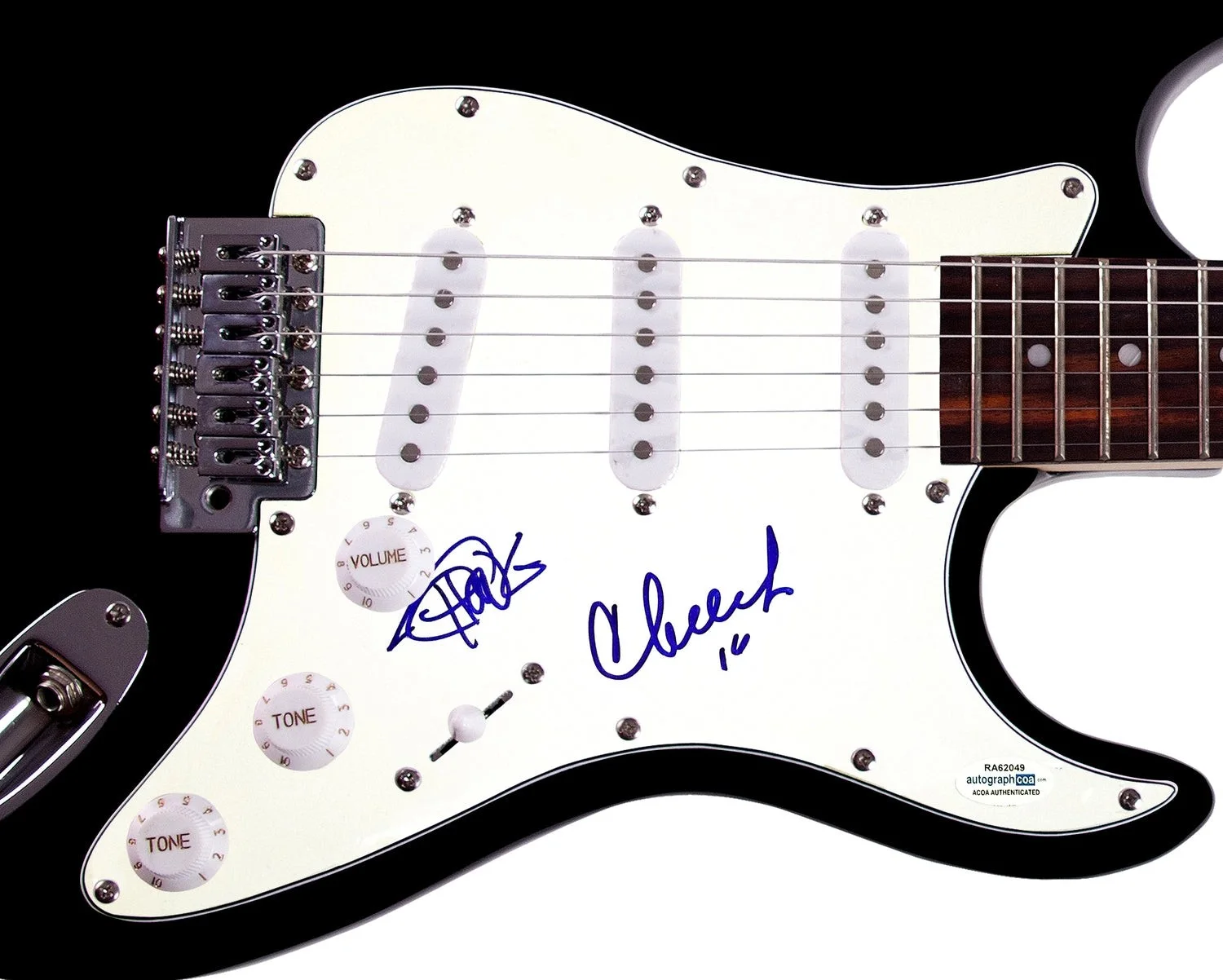 Cheech & Chong Autographed X2 Guitar Cheech Marin Tommmy Chong ACOA, image 2