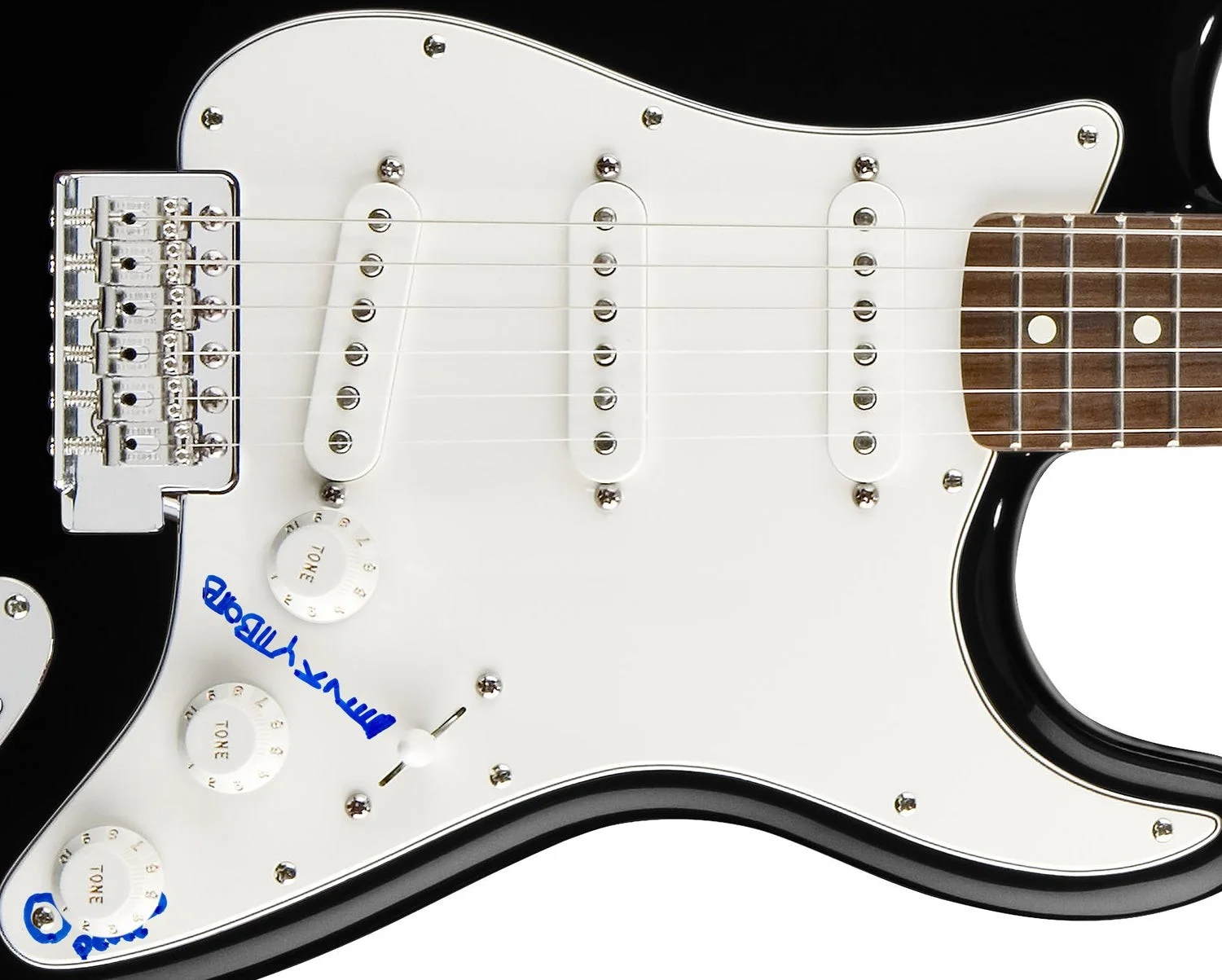 Bright Black Signed Autographed Guitar, image 2
