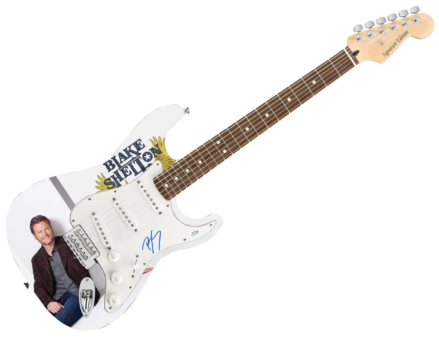Blake Shelton Signed Autographed Photo Graphics Guitar ACOA, image 3