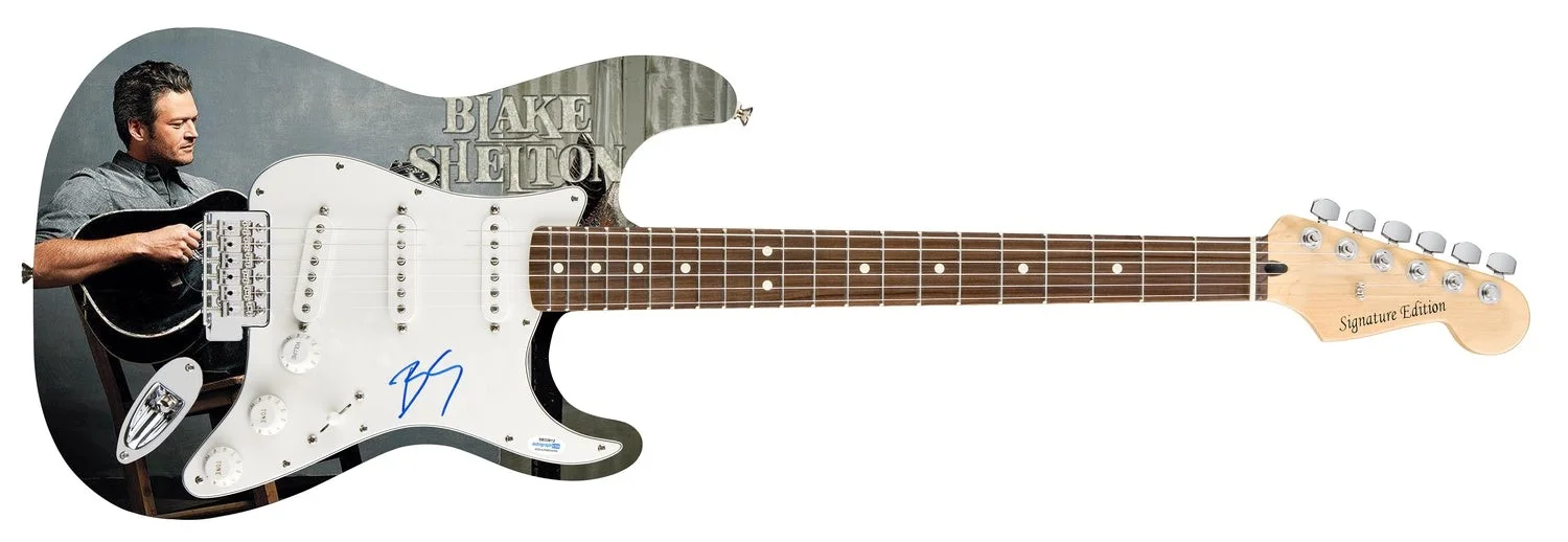 Blake Shelton Signed Autographed Photo Graphics Guitar ACOA, image 2