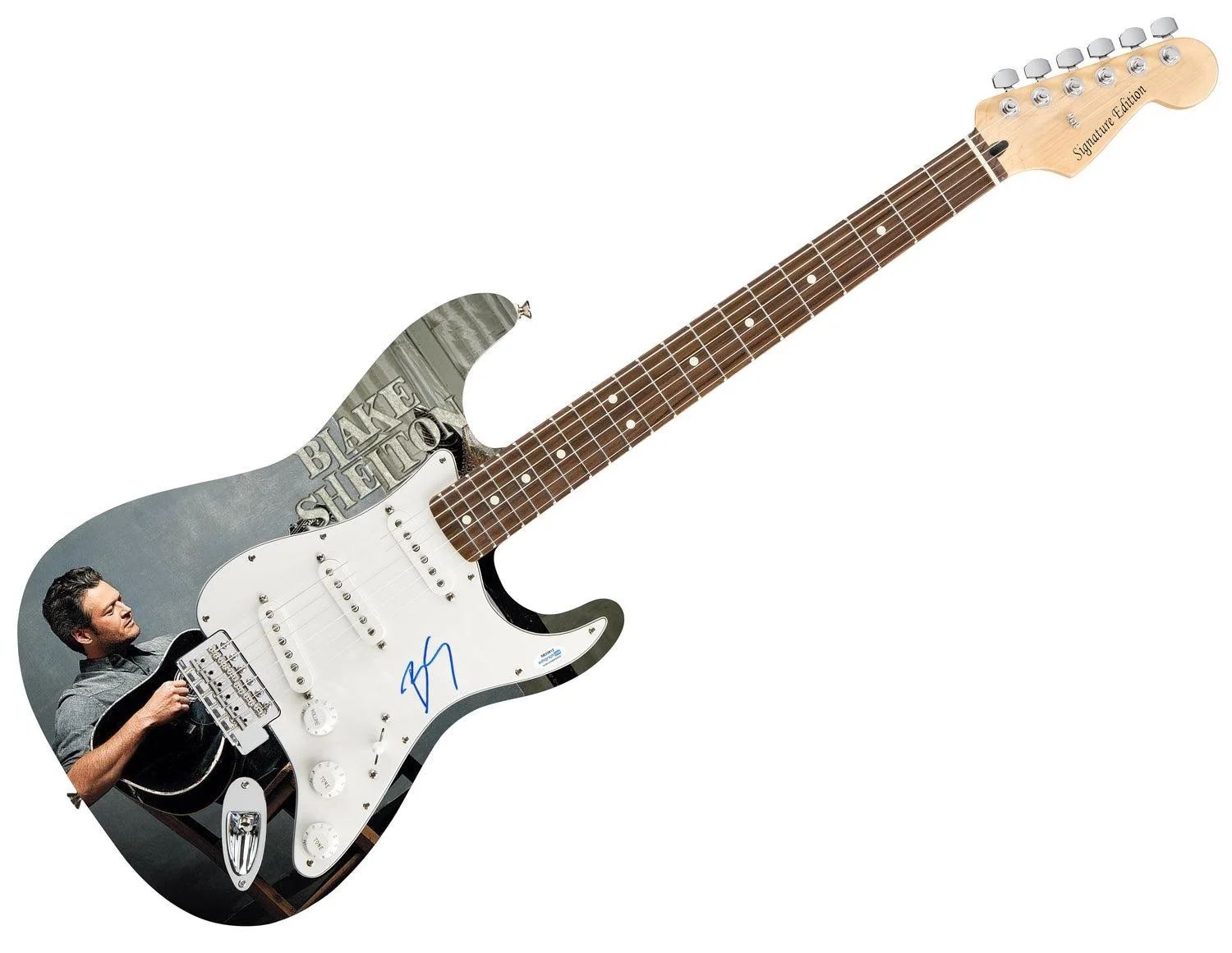 Blake Shelton Signed Autographed Photo Graphics Guitar ACOA, image 3