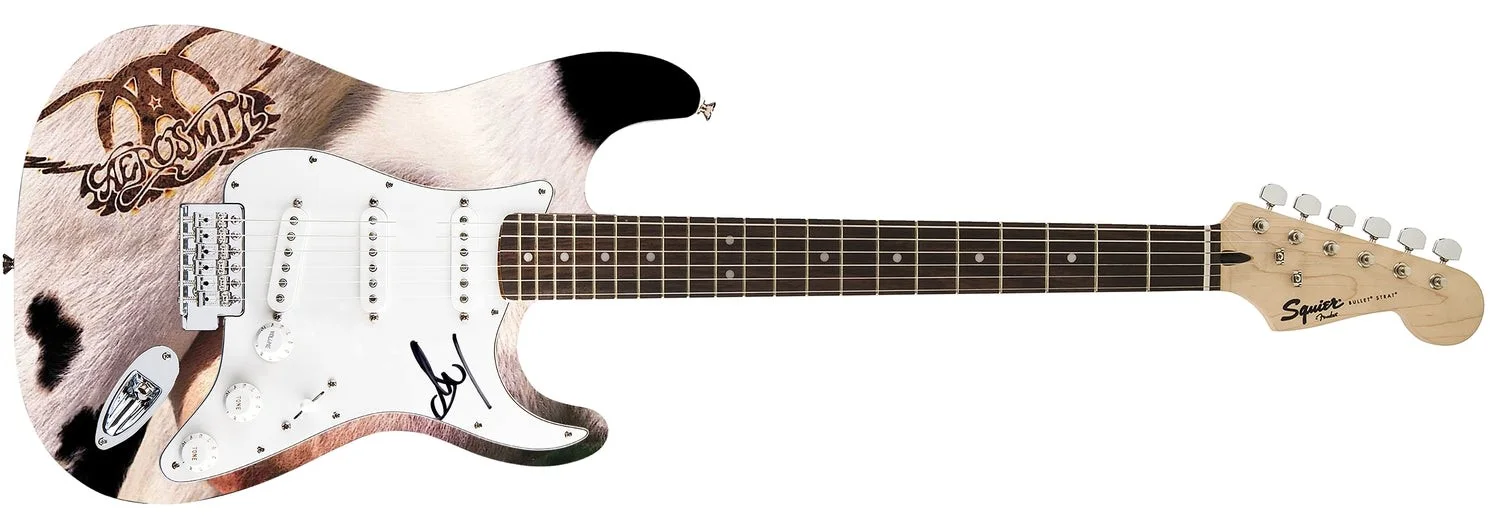 Aerosmith Steven Tyler Autographed Fender 1/1 Get A Grip Album Graphics Guitar, изображение 2