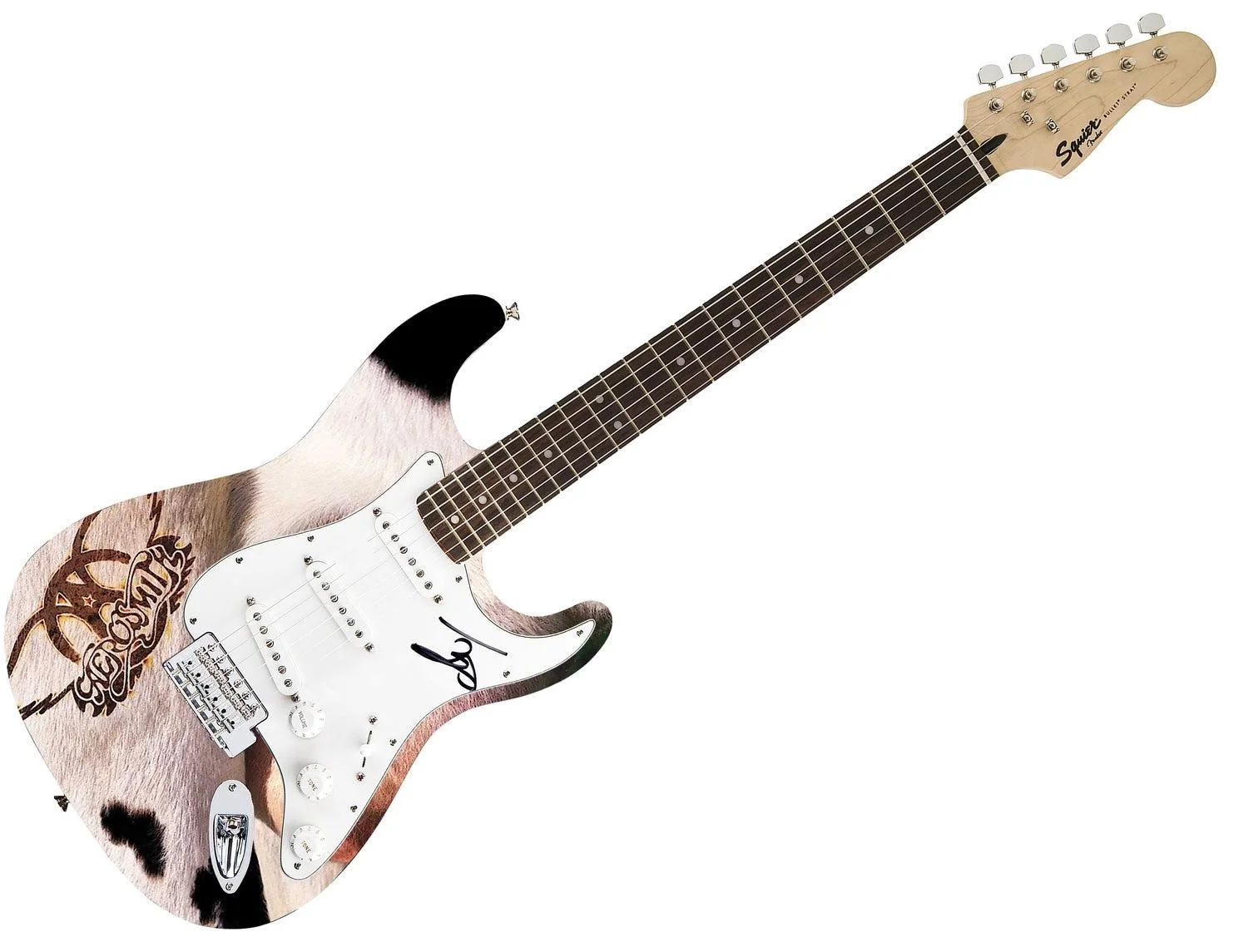 Aerosmith Steven Tyler Autographed Fender 1/1 Get A Grip Album Graphics Guitar, изображение 3