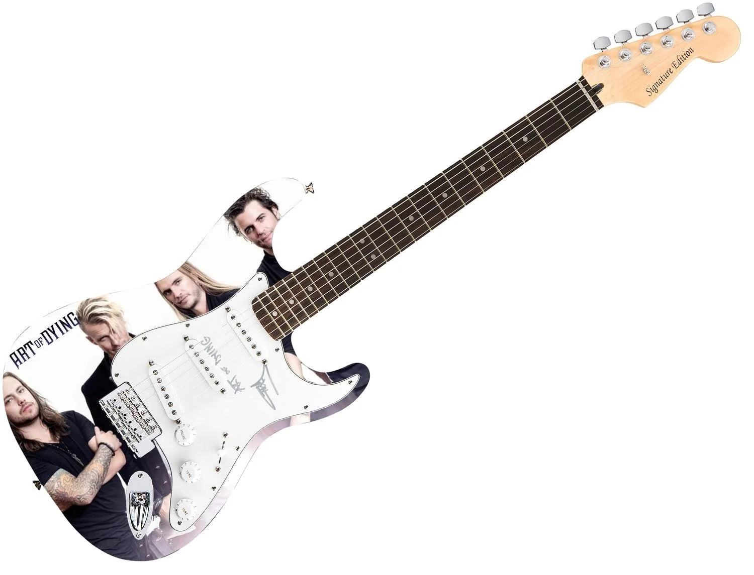 Art of Dying Cale Gontier Autographed 1/1 Custom Graphics Photo Guitar, image 3