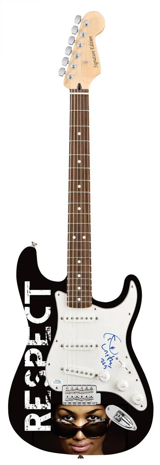 Aretha Franklin Signed Autographed Photo Graphics Guitar ACOA, image 2